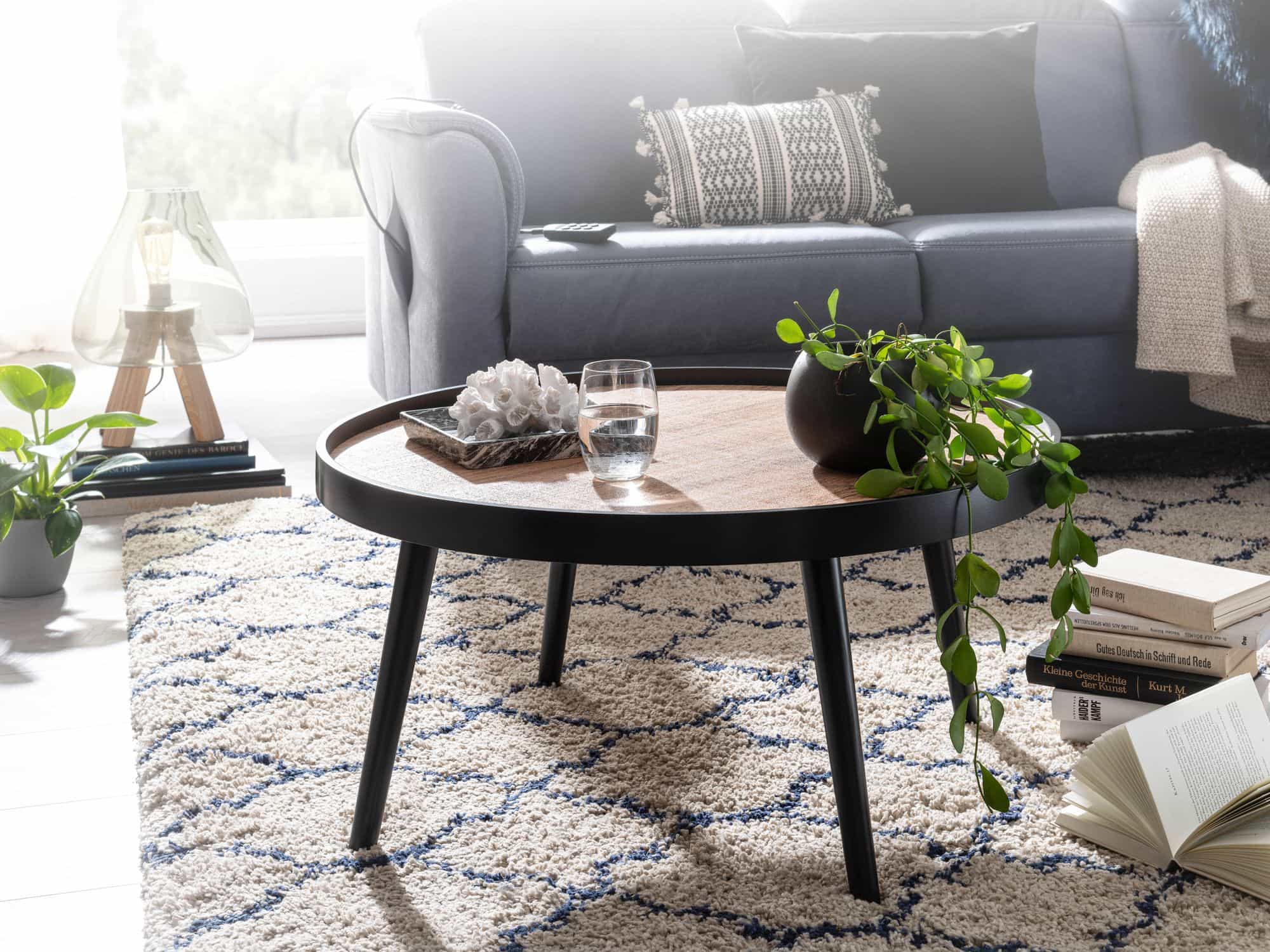 64449-Wohnling-Couchtisch-rund-76x39-cm-WL6-496-WL6-496_4 Wohnling Couchtisch rund 76 cm – Schwarz/Braun Industrial