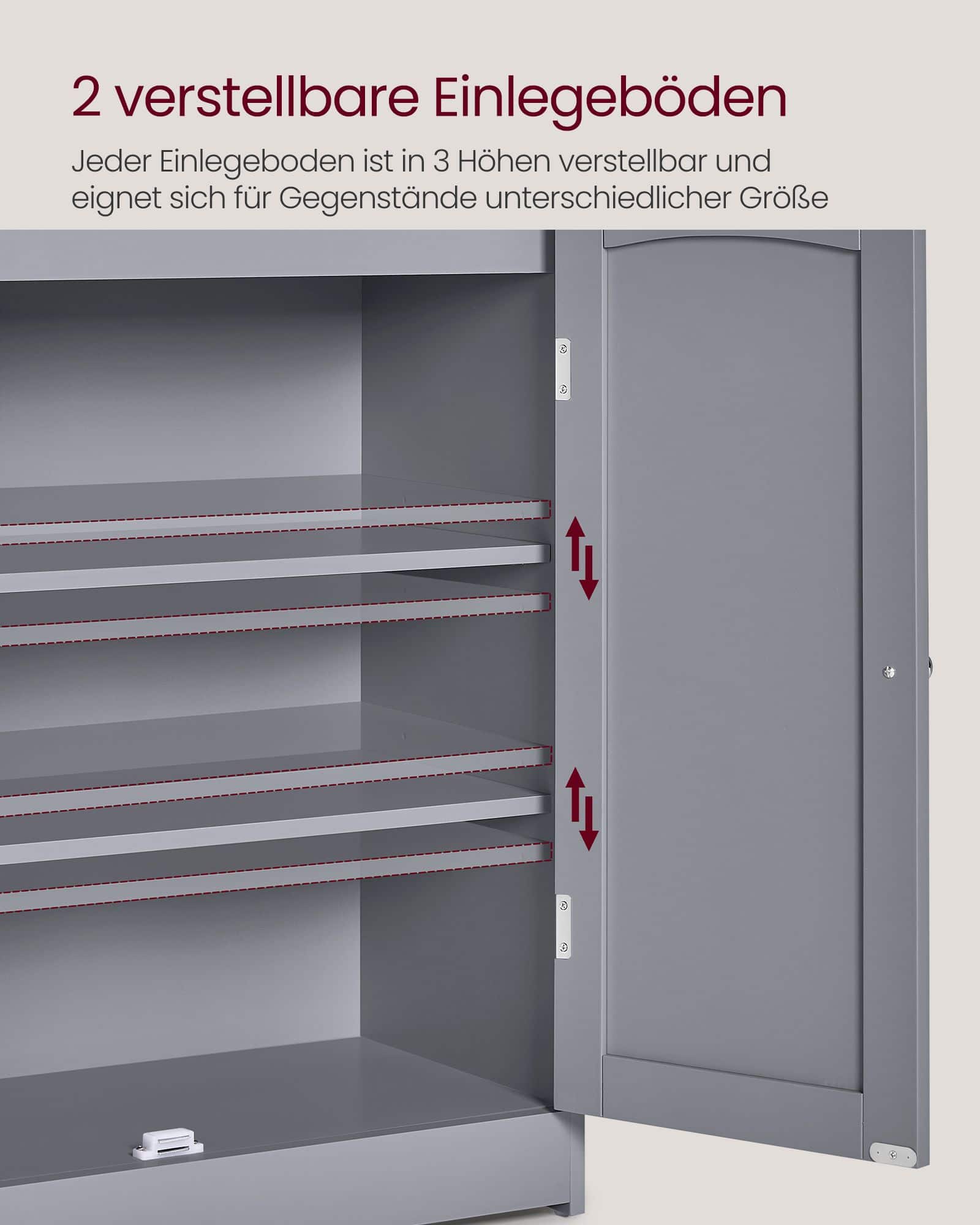 Badezimmerschrank mit 2 Türen und Eingeböden taubengrau Badezimmerschrank mit 2 Türen und Eingeböden taubengrau
