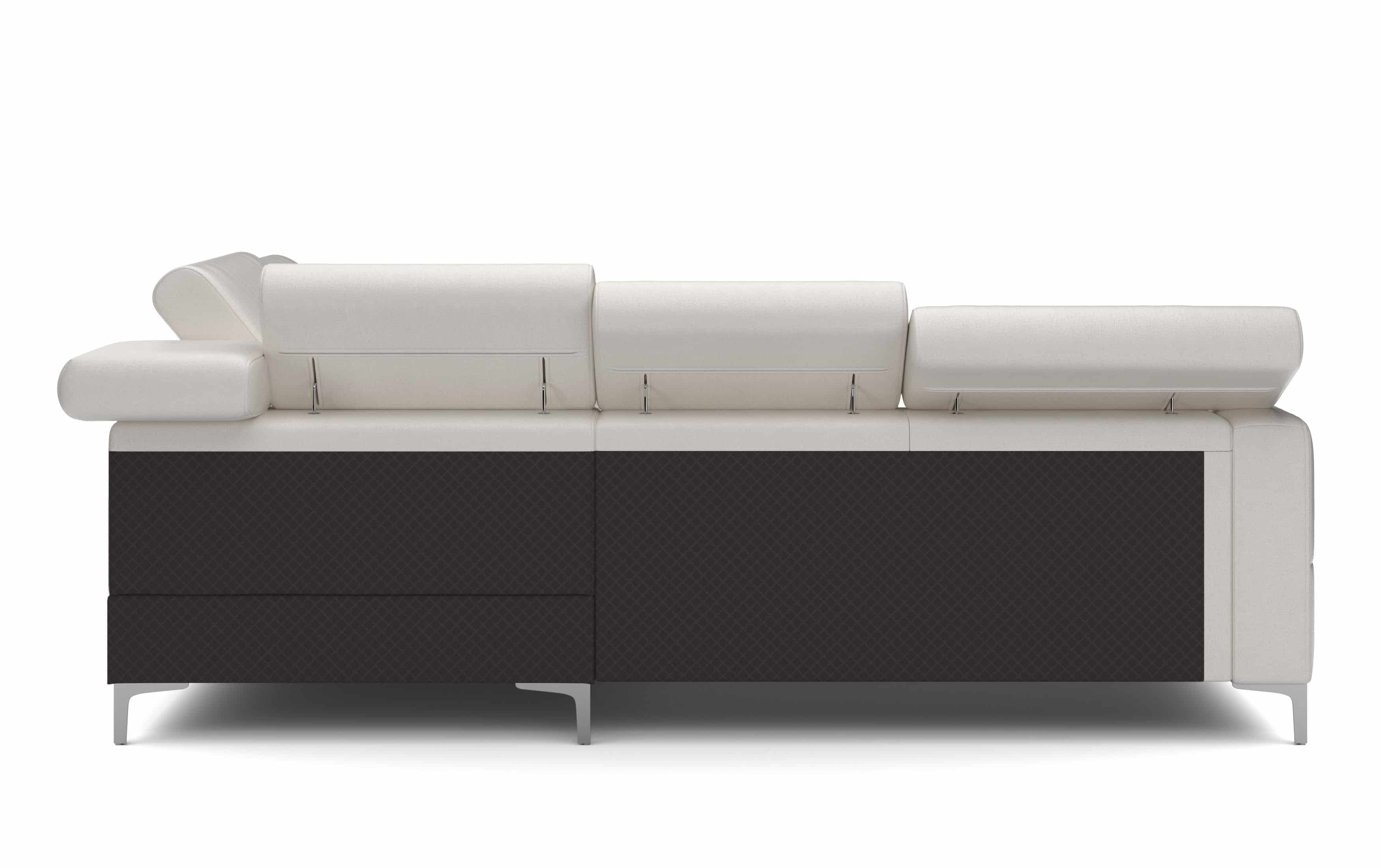 Echtleder Ecksofa Sammy mit Schlaffunktion & Bettkasten - Cotta