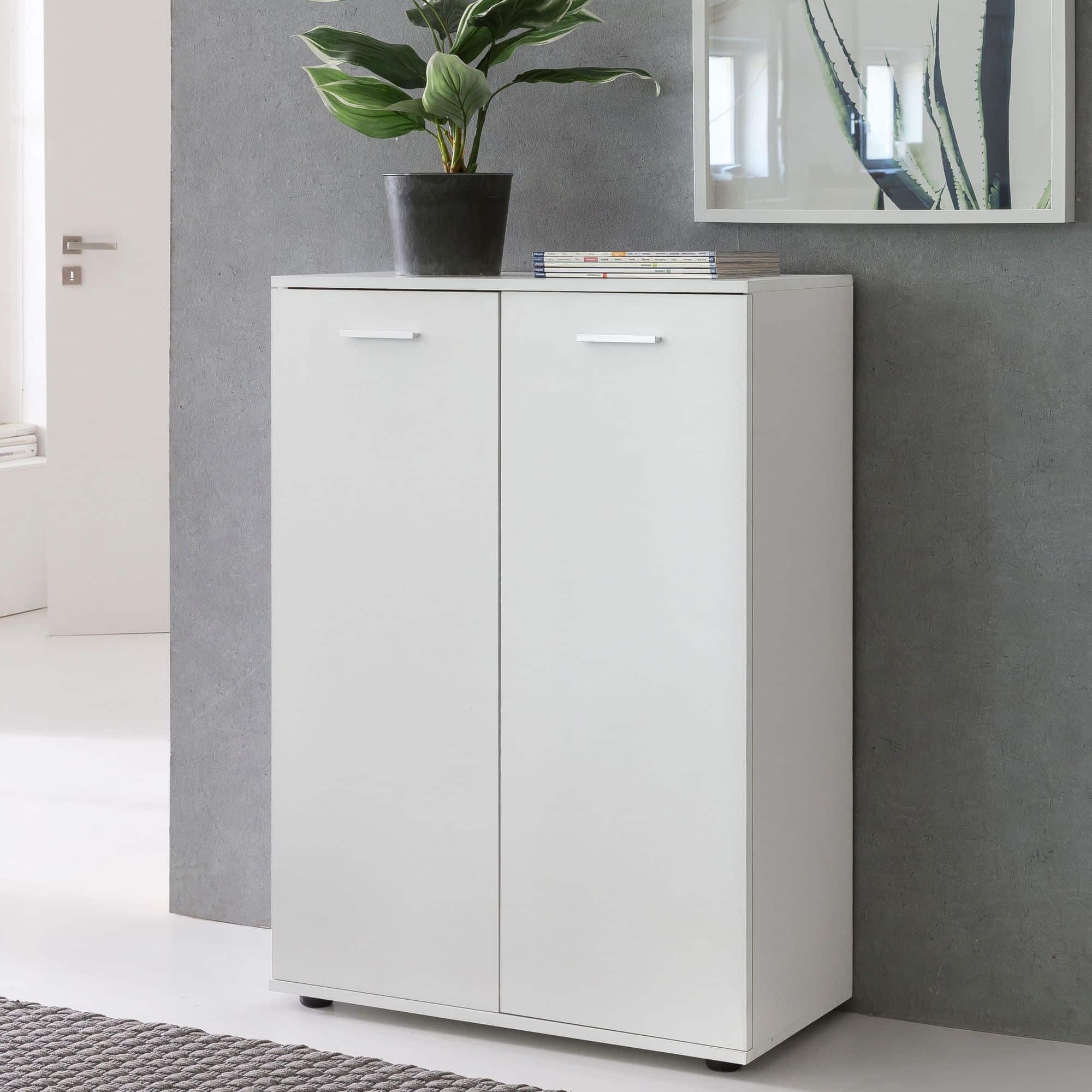 45905-WOHNLING-Kommode-SVENJA-2-tuerig-71x35x101cmHB66nSivl0BVD Kommode mit 2 Türen 71x104x35cm Mehrzweckschrank Holz Weiß