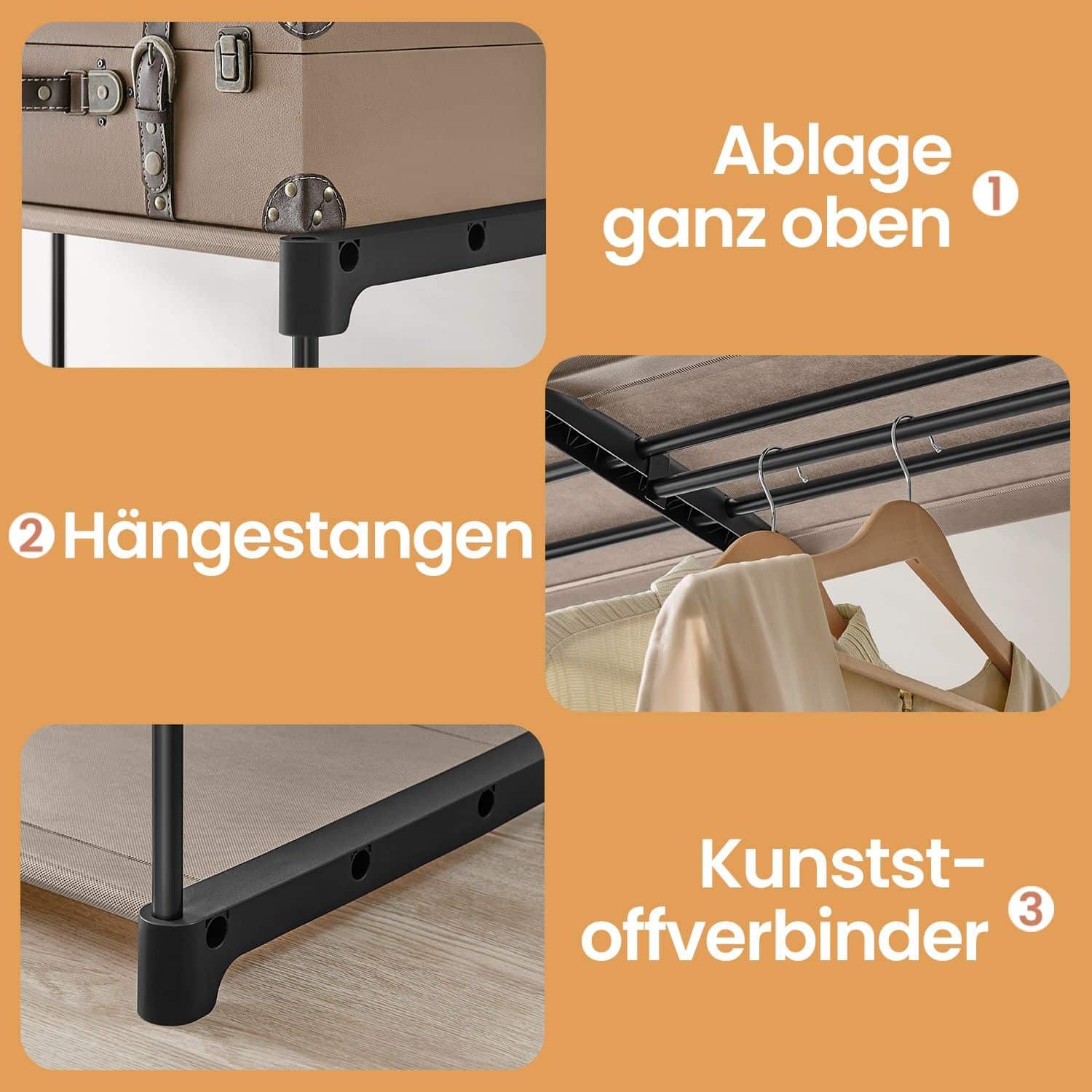 Kleiderschrank, Kleiderständer, Garderobenständer Kleiderschrank, Kleiderständer, Garderobenständer