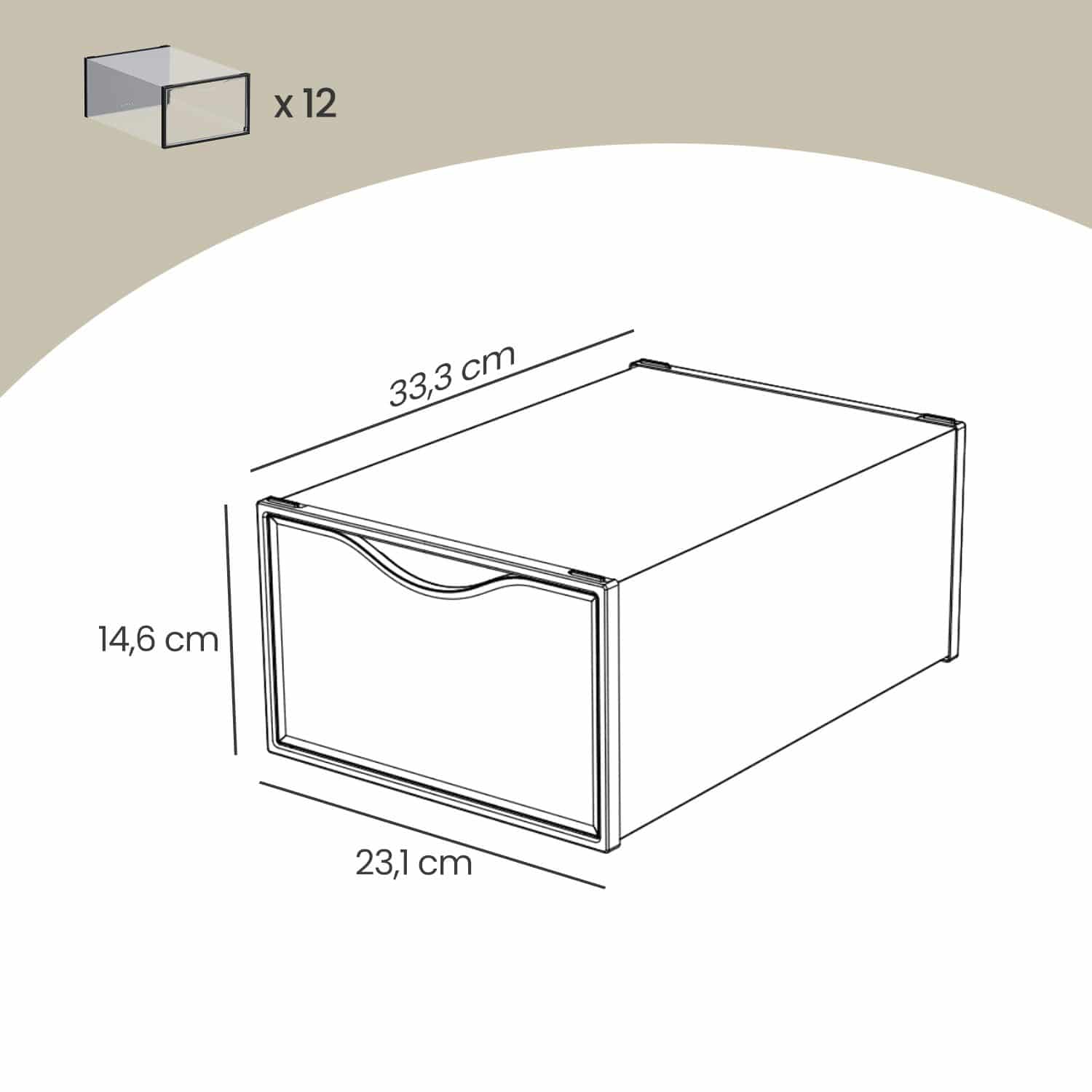 Schuhboxen, aus Kunststoff, mit Tür