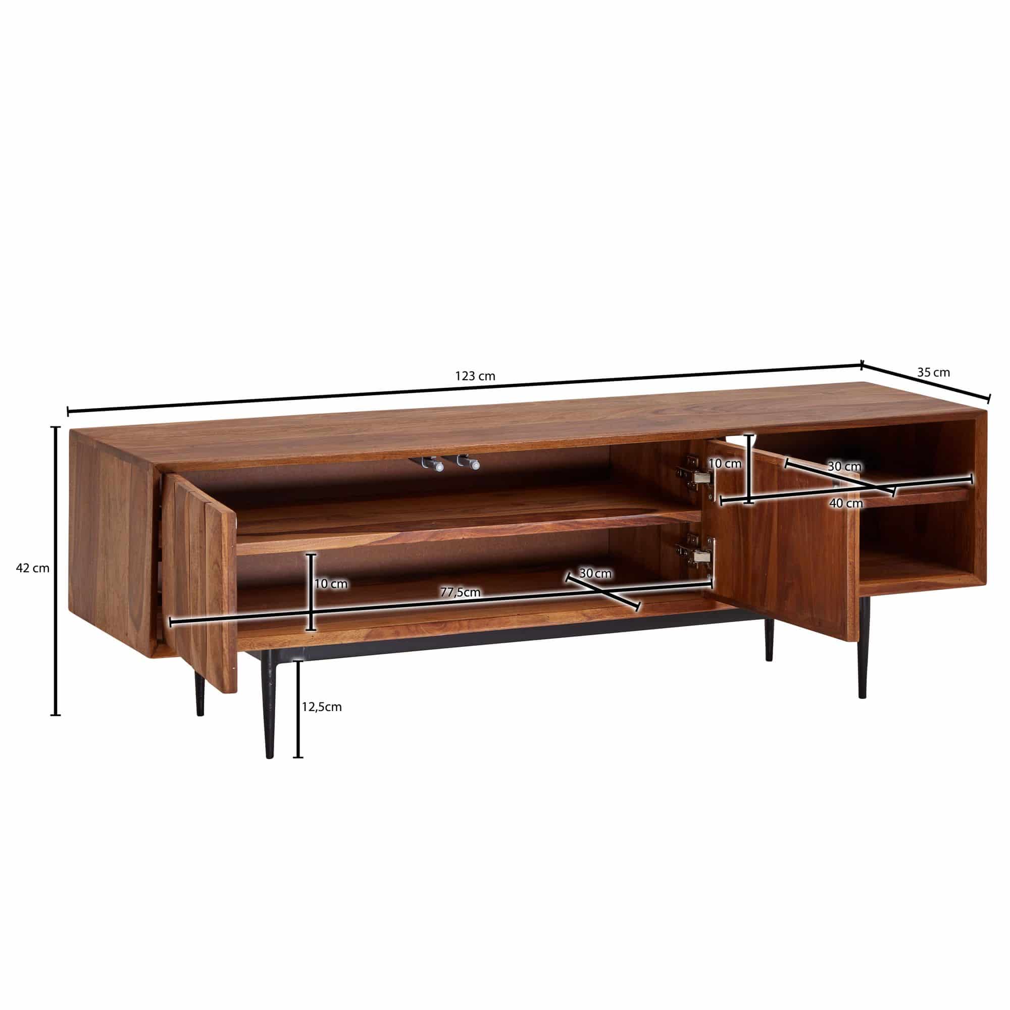 64619-Wohnling-Lowboard-123x35x40-cm-Sheesham-WL6-556-WL6-556_1 Lowboard Sheesham Massivholz 123x42x35 cm TV-Kommode mit zwei Türen