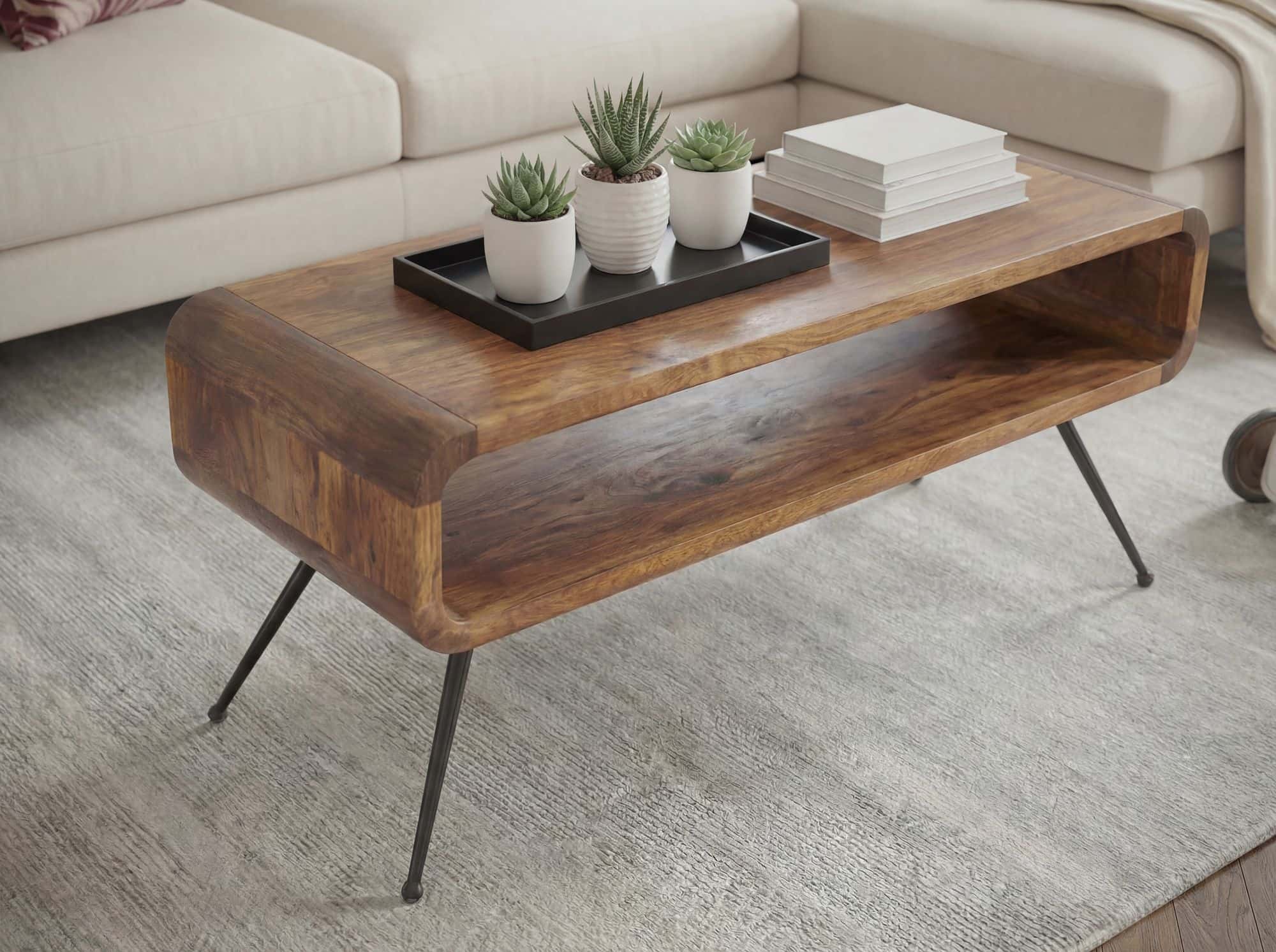 Couchtisch Mango Massivholz Metall 105cm - Design Wohnzimmertisch mit Ablagefach - Rechteckiger Sofatisch Retro - Loungetisch Holz - Natur Beistelltisch Handmade Couchtisch Mango Massivholz Metall 105cm - Design Wohnzimmertisch mit Ablagefach - Rechteckiger Sofatisch Retro - Loungetisch Holz - Natur Beistelltisch Handmade