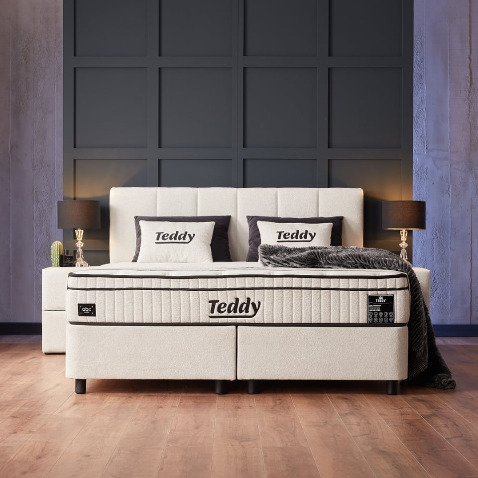 Teddy-Opbergbed-1 Boxspringbett Teddy von ABC Bedding in Beige