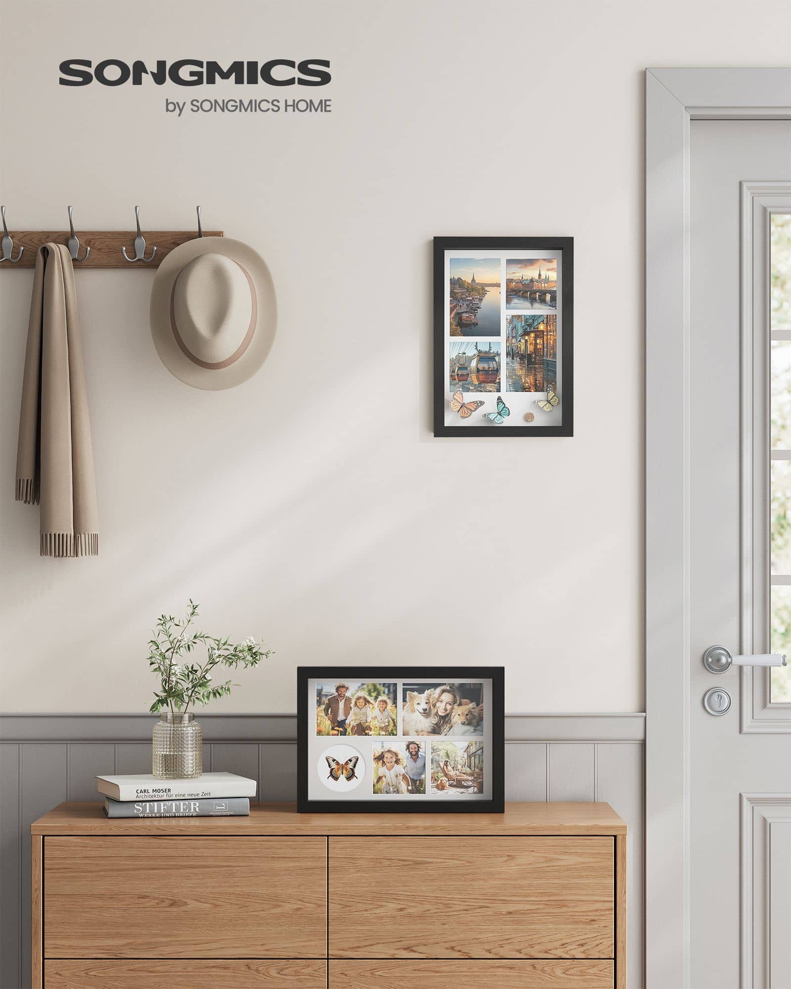 Bilderrahmen A4 mit Wandhaken eschenschwarz Bilderrahmen A4 mit Wandhaken eschenschwarz