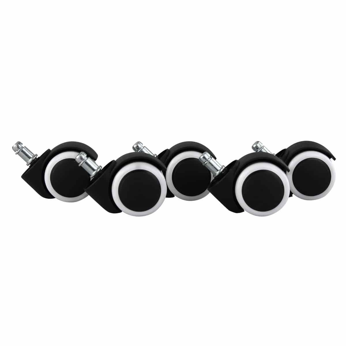 29767-AMSTYLE-5er-Set-gebremste-Rollen-fuer-Buero_3 5er Set gebremste Rollen für Bürostuhl Schwarz/ Weiß 11mm/Durchmesser 50mm Hartbodenrollen Drehstuhlrollen