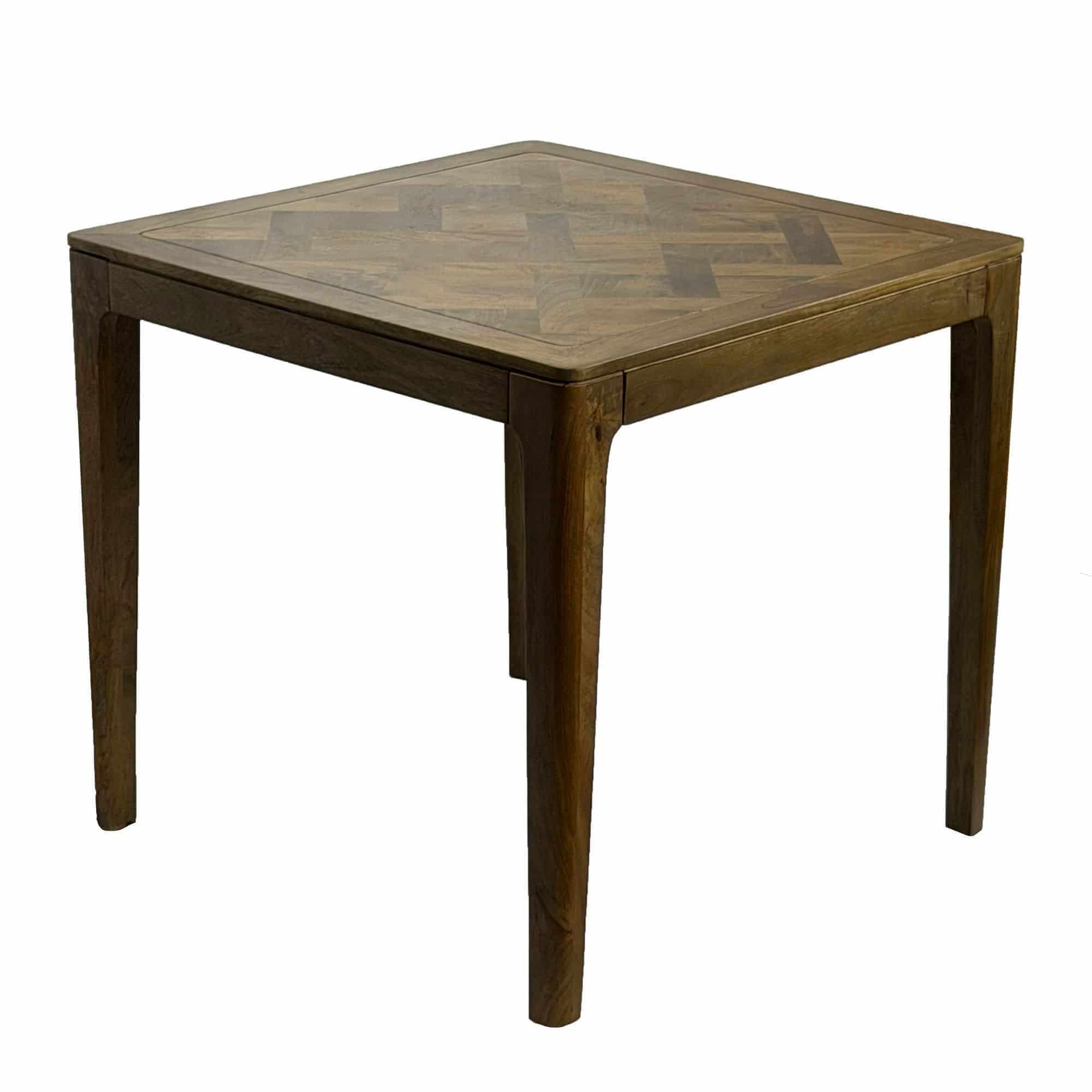 Esstisch Massivholz Mango 80x80 cm Walnuss-Finish - Quadratischer Esszimmertisch Holz - Küchentisch modern für 4 Personen - Stabiler Holztisch - Tisch für Esszimmer Bistrotisch Handmade