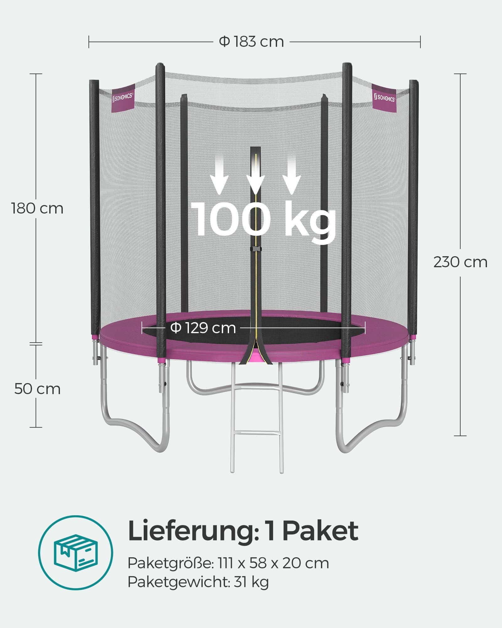 Trampolin vom TÜV Rheinland GS-Zertifikat sicher-B34STR061P01V1 Trampolin vom TÜV Rheinland GS-Zertifikat sicher-B34STR061P01V1