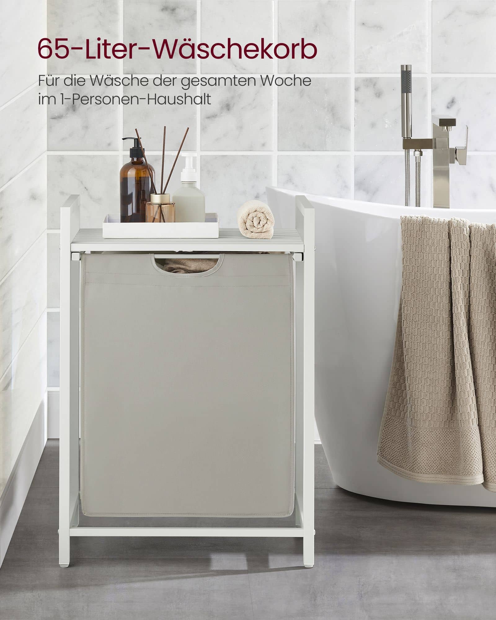 Wäschekorb, Wäschesammler mit Ablage, Wäschesack Wäschekorb, Wäschesammler mit Ablage, Wäschesack