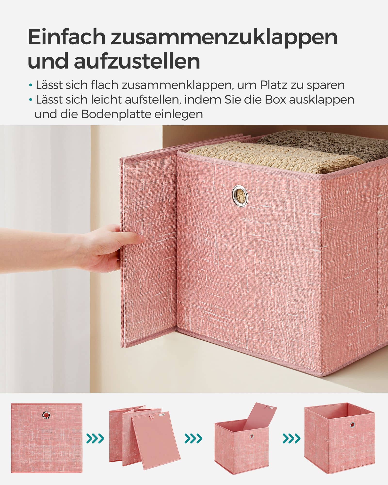 Aufbewahrungsbox 6er Set pastellrosa-RFB006R01