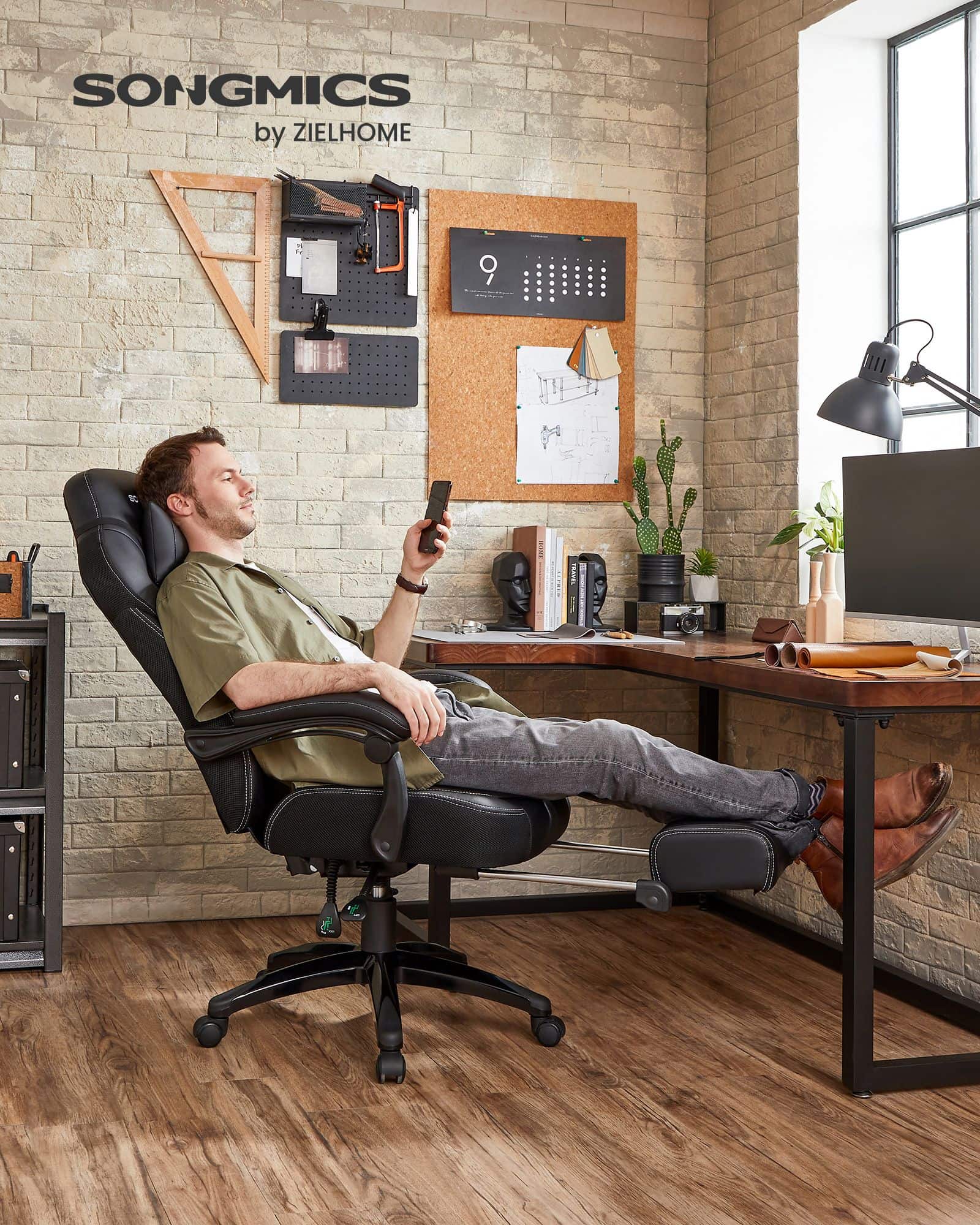 Gamingstuhl mit Fußstütze und Kopfstütze Schwarz-B34OBG077B01 Gamingstuhl mit Fußstütze und Kopfstütze Schwarz-B34OBG077B01