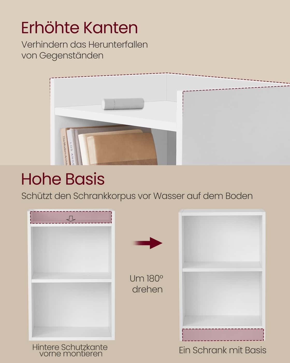 Custos Collection – Nachttische mit offenen Fächern für vielseitige Nutzung Wolkenweiß