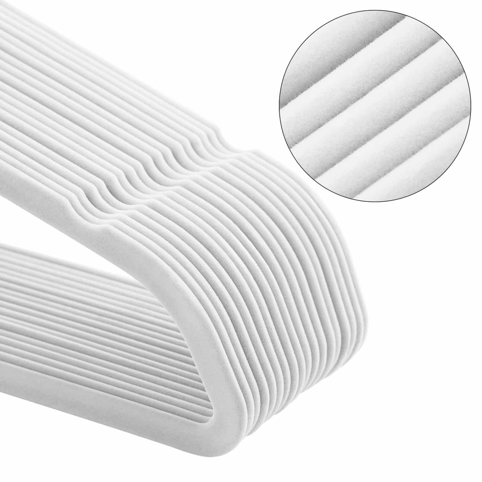 Kleiderbügel 50er Set aus Samt Weiß-CRF021W02 Kleiderbügel 50er Set aus Samt Weiß-CRF021W02