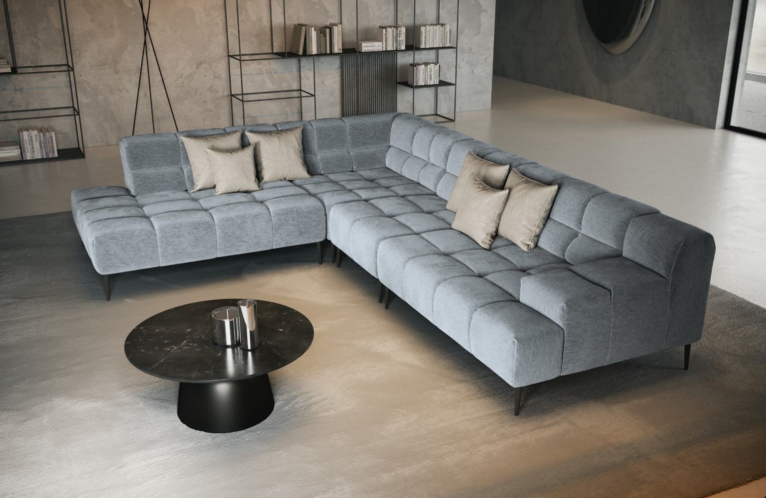 Liam Ecksofa aus Chenille mit verstellbarer Sitztiefe – hochwertiges Design von designwerk