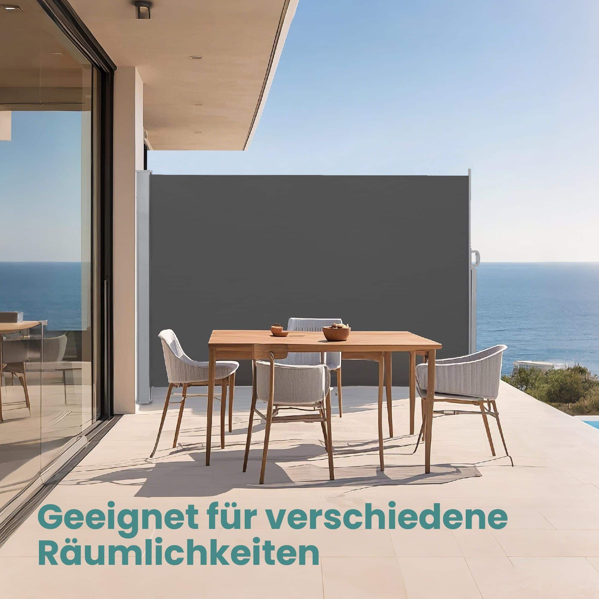 Seitenmarkise mit Stahl-Kasten, rostbeständig, ausziehbar Seitenmarkise mit Stahl-Kasten, rostbeständig, ausziehbar