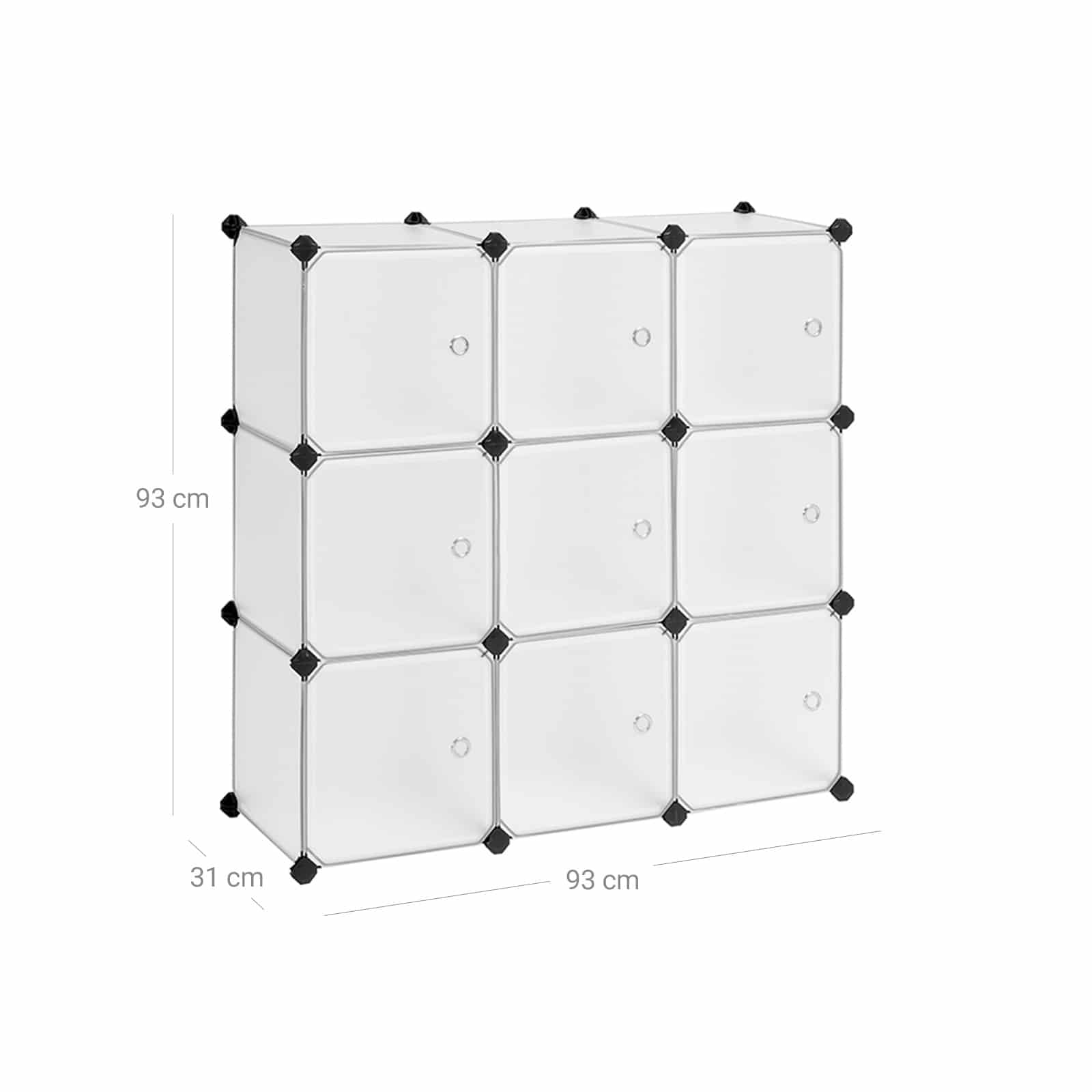 Steckregal mit Türen 9 Würfel Weiß-LPC116WS Steckregal mit Türen 9 Würfel Weiß-LPC116WS