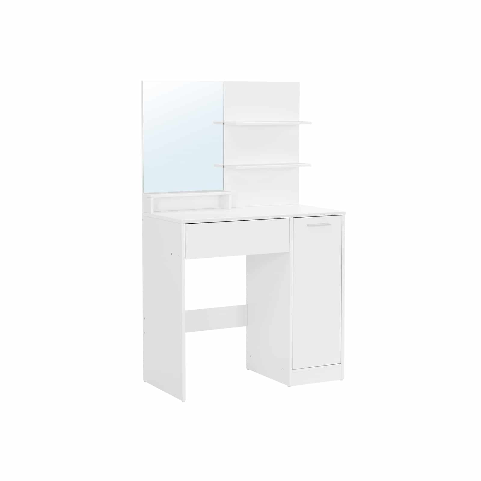 Schminktisch mit Ablagen und Schublade Weiß-B34RDT119W01 Schminktisch mit Ablagen und Schublade Weiß-B34RDT119W01