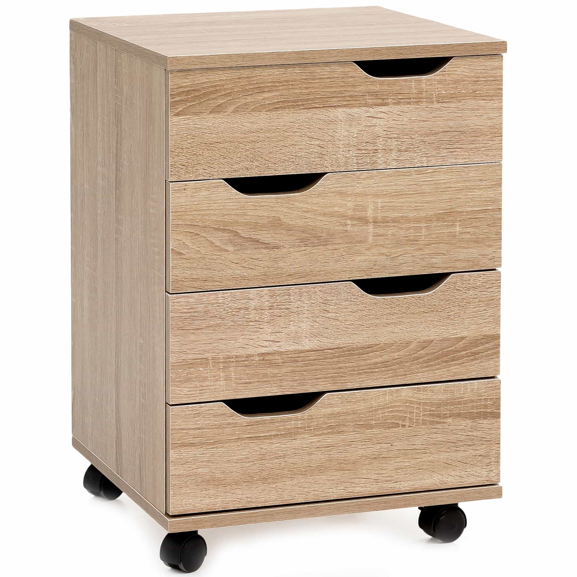 50140-WOHNLING-Rollcontainer-Haruko-40x40x59-cm-soniJXnj7KDtYQ5m Rollcontainer WL5.931 Sonoma 40x60x40cm Schubladenschrank Büro Container