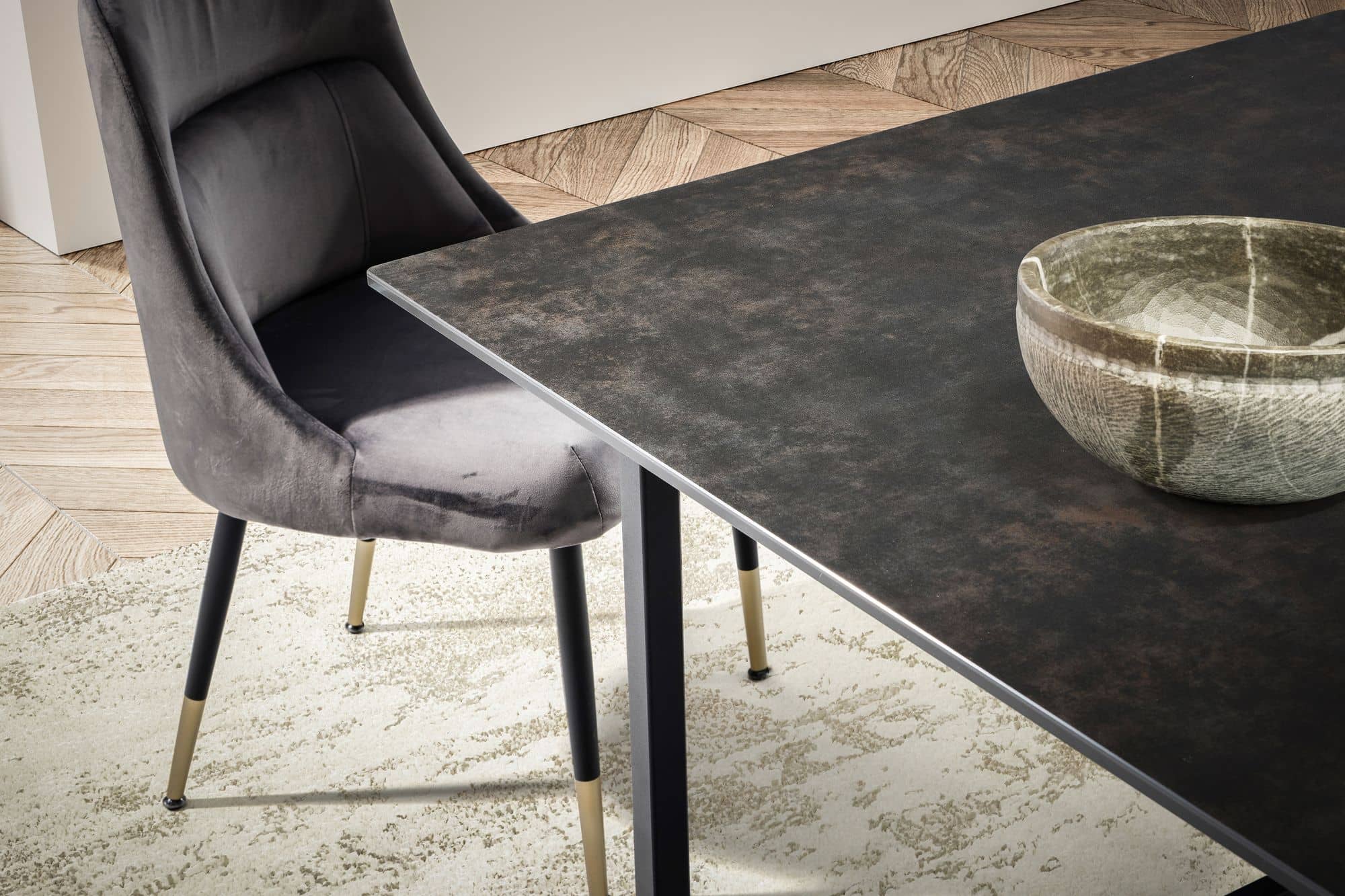 Esszimmertisch 180x90x76 cm Keramik Glas Esstisch Schwarz Esszimmertisch 180x90x76 cm Keramik Glas Esstisch Schwarz