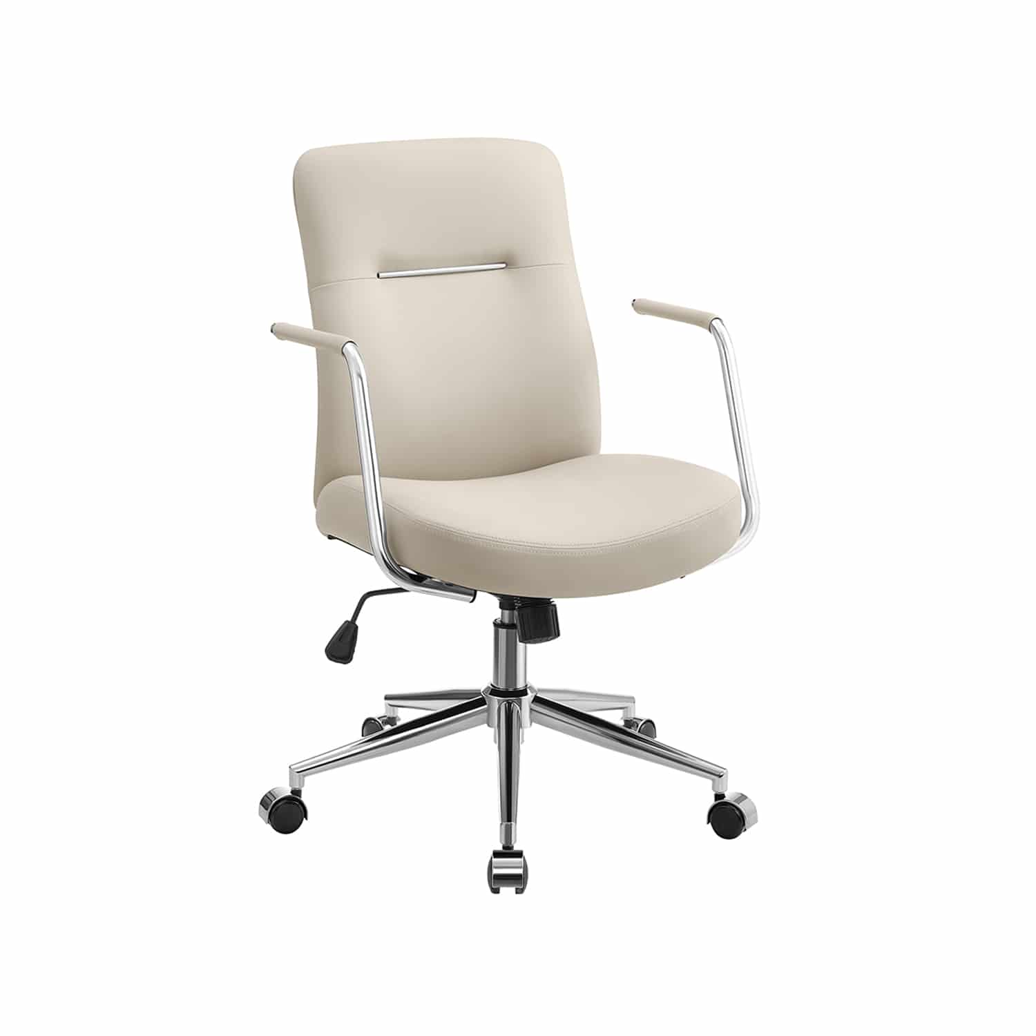 Bürostuhl mit Rückenlehnen und gebogenem Sitz cappuccinobeige Bürostuhl mit Rückenlehnen und gebogenem Sitz cappuccinobeige