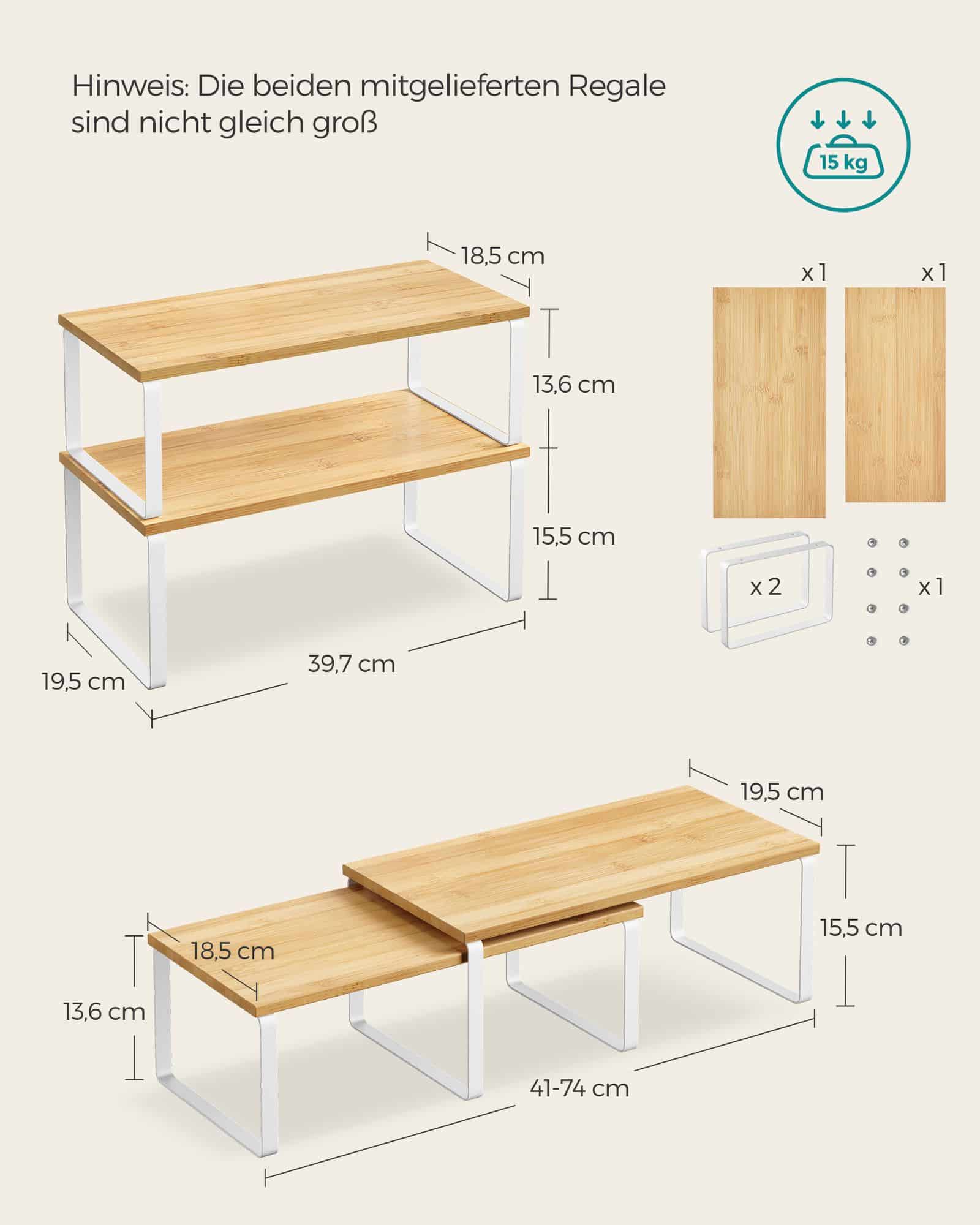 SONGMICS Küchen-Organizer – 2er Set, stapelbar