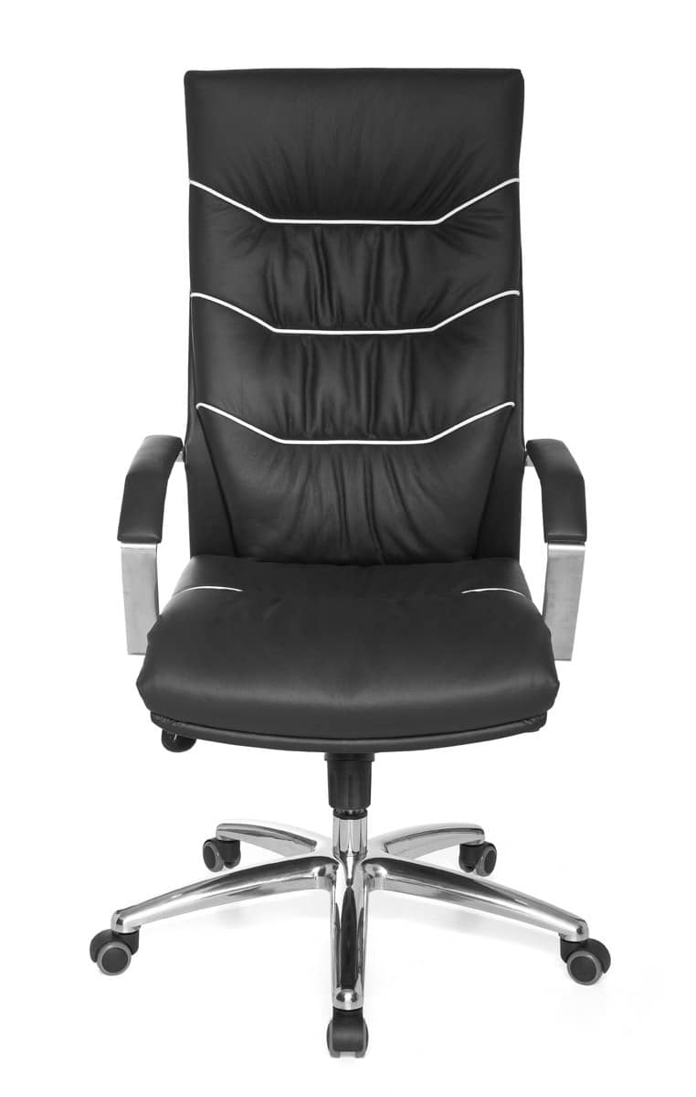 22823-001zzAOizcSBPkNj Bürostuhl Echt-Leder schwarz Schreibtischstuhl