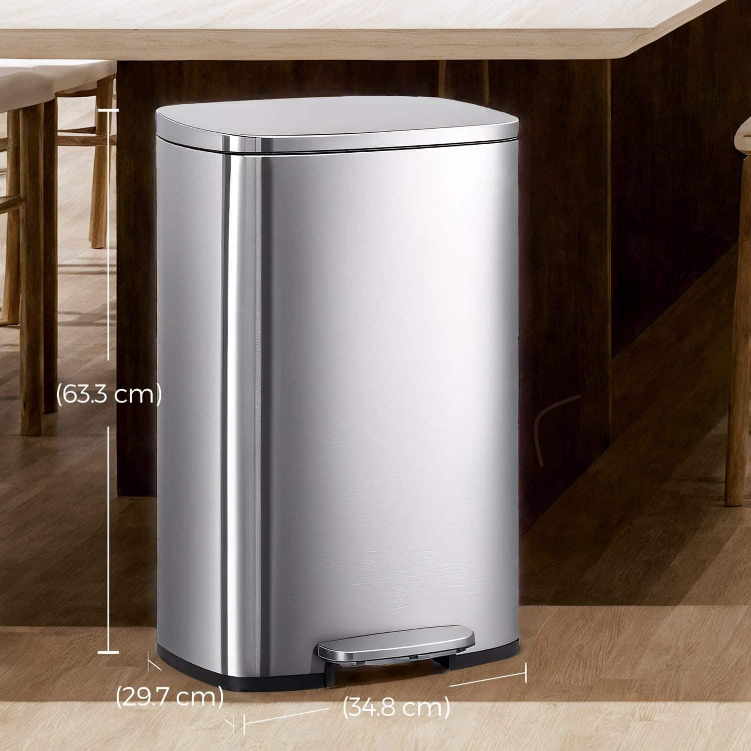 Mülleimer 50 L, Abfalleimer für die Küche, Küchentreteimer mit Deckel und Inneneimer Mülleimer 50 L, Abfalleimer für die Küche, Küchentreteimer mit Deckel und Inneneimer