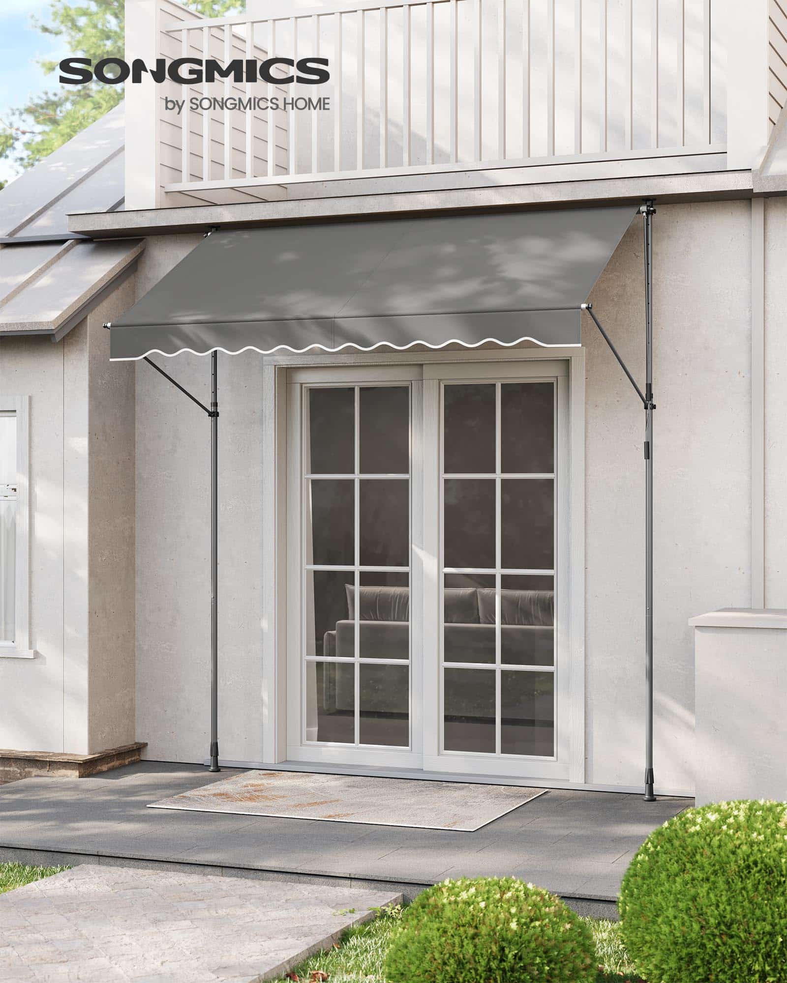 Klemmmarkise mit Handkurbel 250 x 120 cm grau Klemmmarkise mit Handkurbel 250 x 120 cm grau