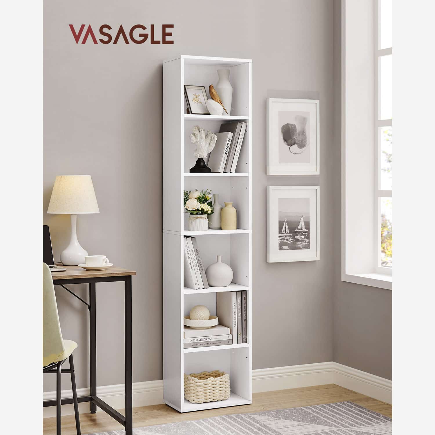 Bücherregal mit 6 Fächern Bücherregal mit 6 Fächern