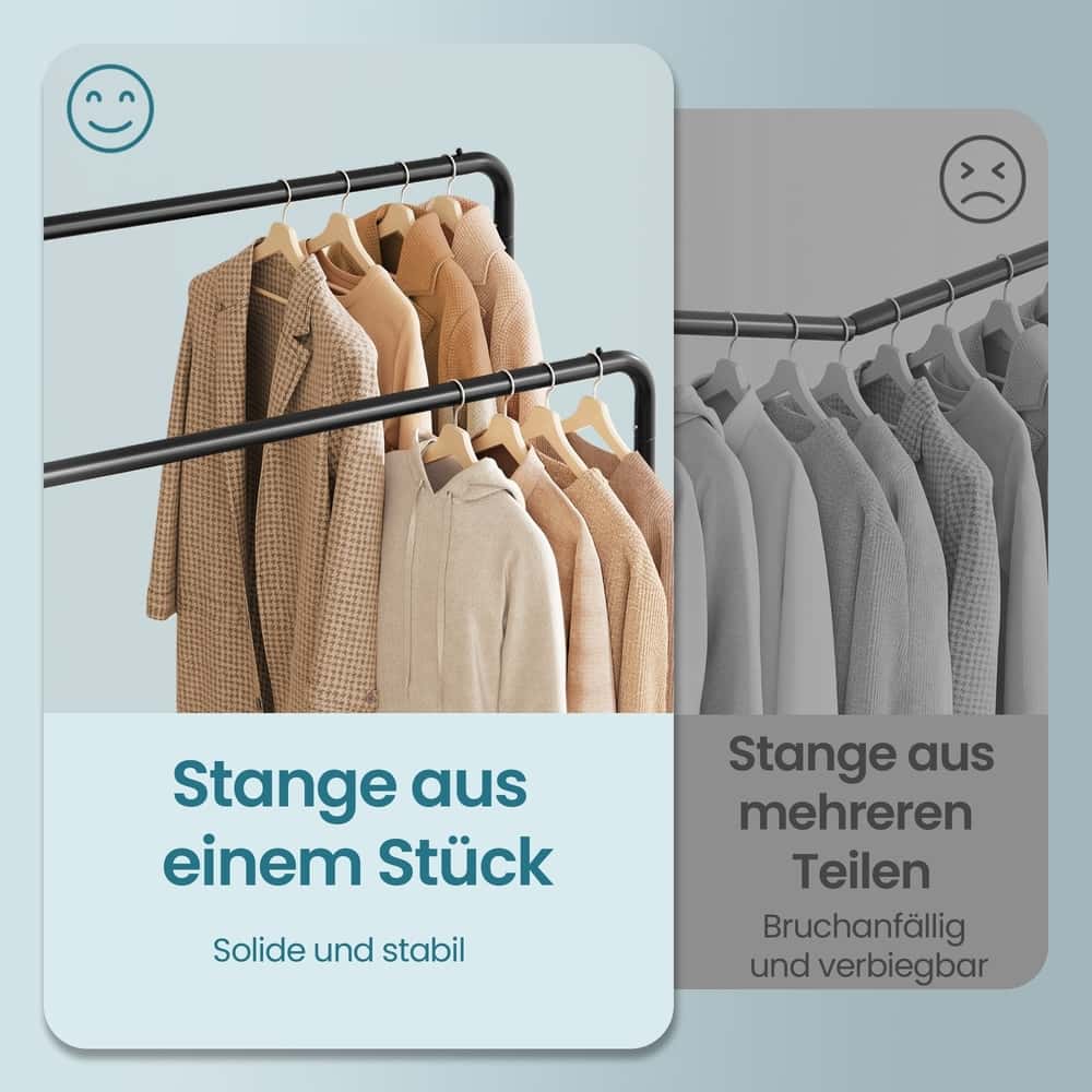 Kleiderständer, Kleiderstange auf Rollen, Garderobenständer Kleiderständer, Kleiderstange auf Rollen, Garderobenständer
