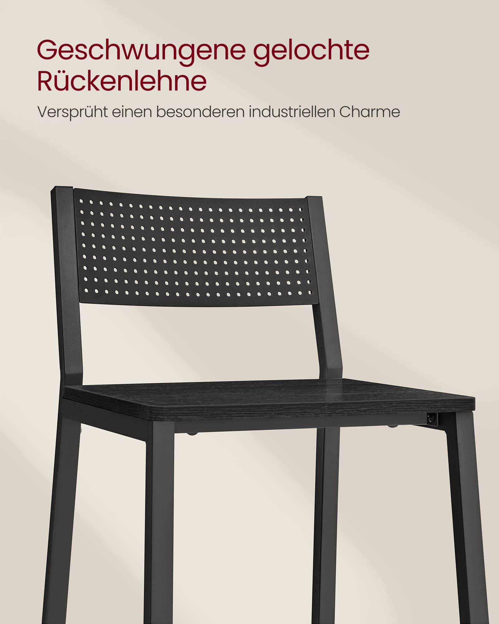 Industrie-Design Barhocker 2er Set Anthrazit und Schwarz-LBC070B22 Industrie-Design Barhocker 2er Set Anthrazit und Schwarz-LBC070B22