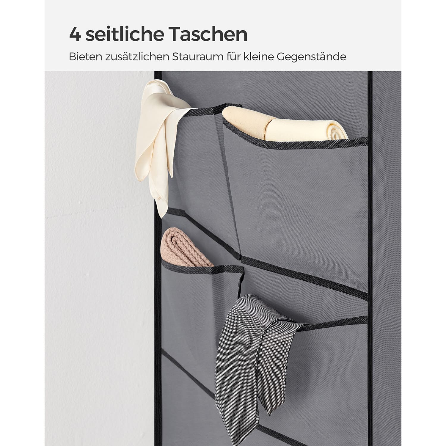 Stoffschrank mit 4 Kleiderstangen und 4 Seitentaschen-RYG094G02 Stoffschrank mit 4 Kleiderstangen und 4 Seitentaschen-RYG094G02