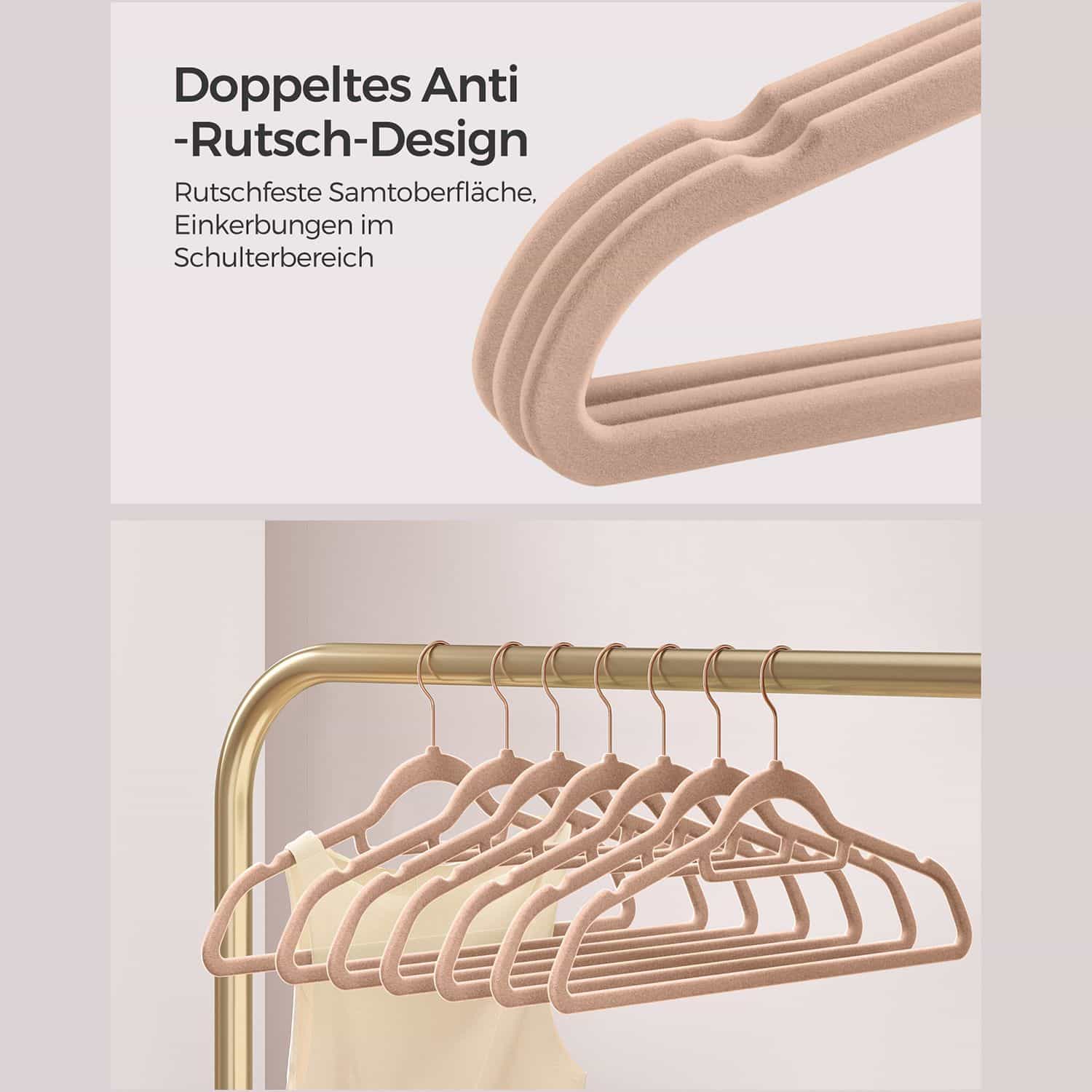 50er Set Samt-Kleiderbügel Hellgrün-CRF021LB50 50er Set Samt-Kleiderbügel Hellgrün-CRF021LB50