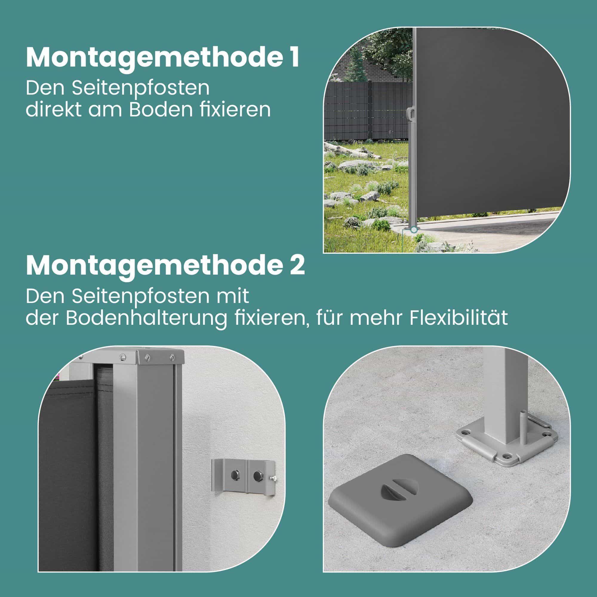 Seitenmarkise mit Stahl-Kasten, rostbeständig, ausziehbar Seitenmarkise mit Stahl-Kasten, rostbeständig, ausziehbar