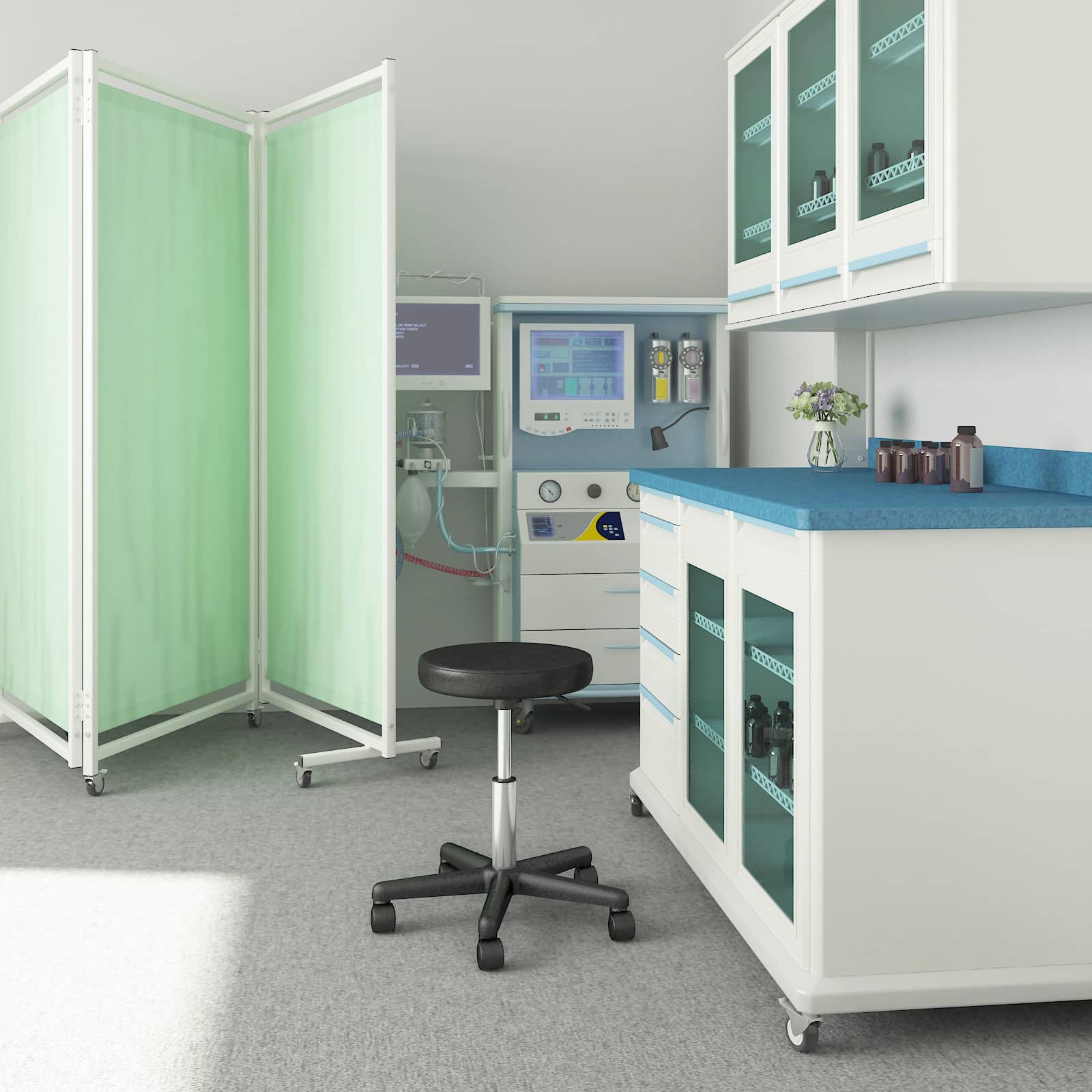 Drehhocker auf Rollen Schwarz-LJB61B