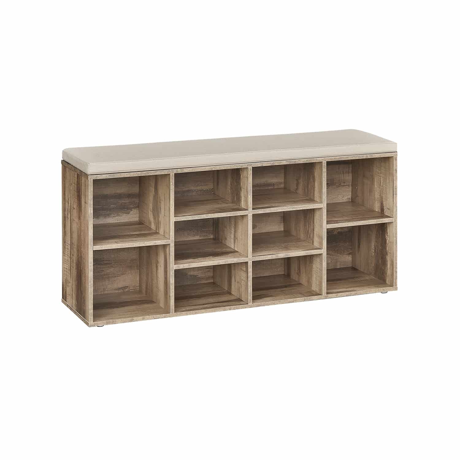 Schuhregal mit Sitzfläche 30 x 104 x 48 cm kamelbraun
