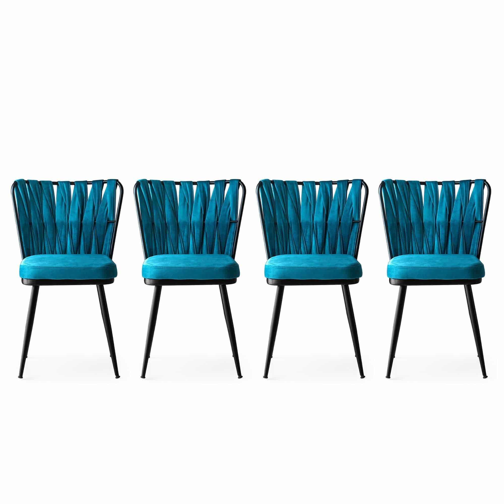Kusakli - 228 V4 - blau, schwarz - 4er Set Esszimmerstühle Kusakli - 228 V4 - blau, schwarz - 4er Set Esszimmerstühle