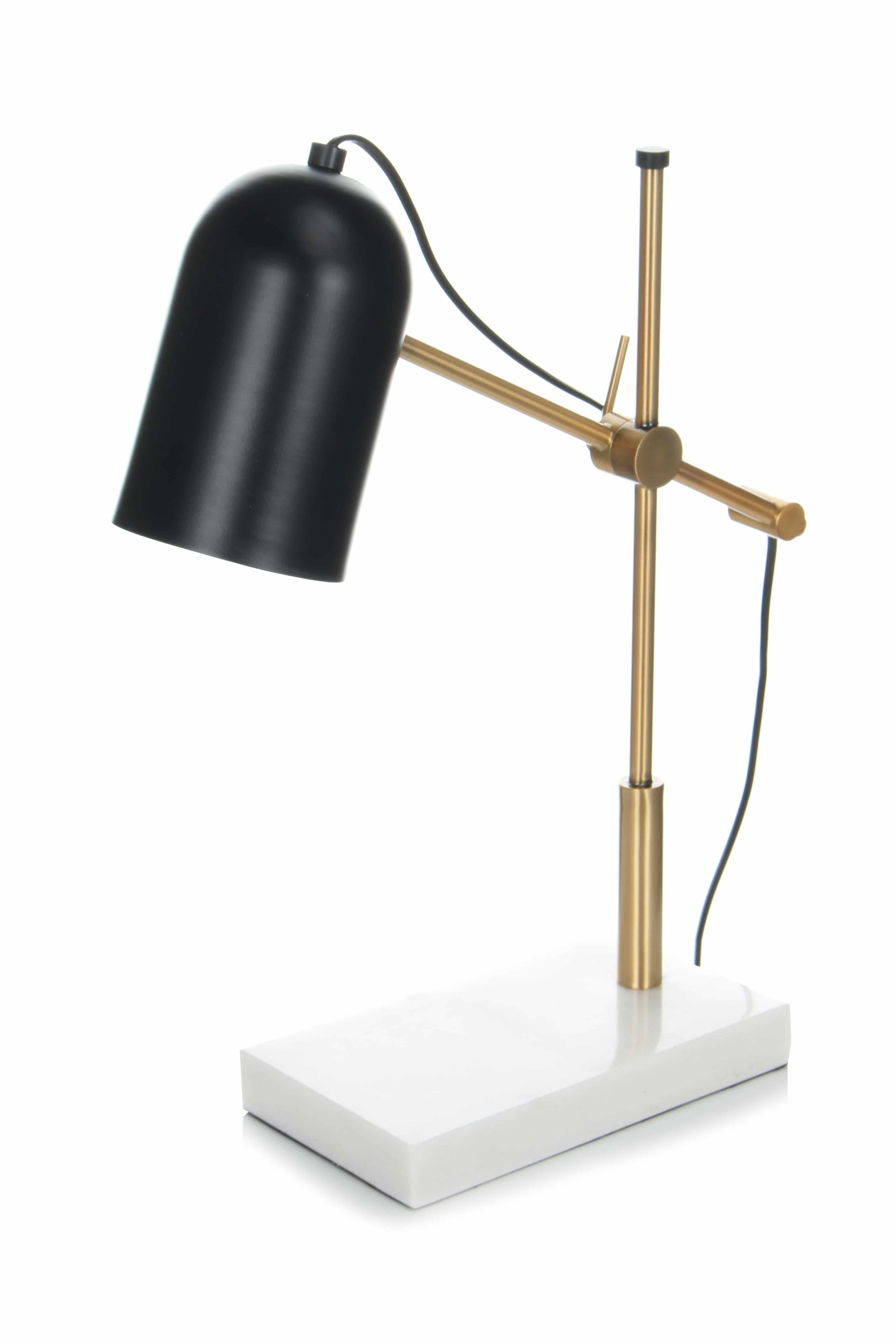 Tischlampe Spiro 110 Schwarz / Gold / Weiß Tischlampe Spiro 110 Schwarz / Gold / Weiß