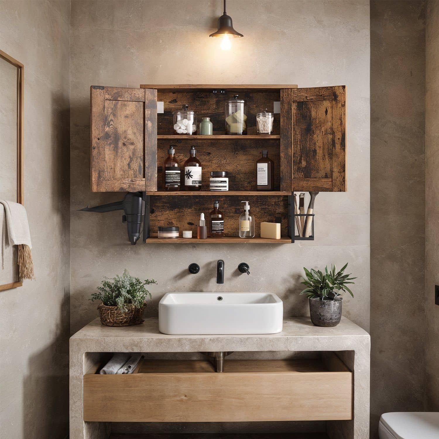 Wandschrank im Badezimmer Wandschrank im Badezimmer