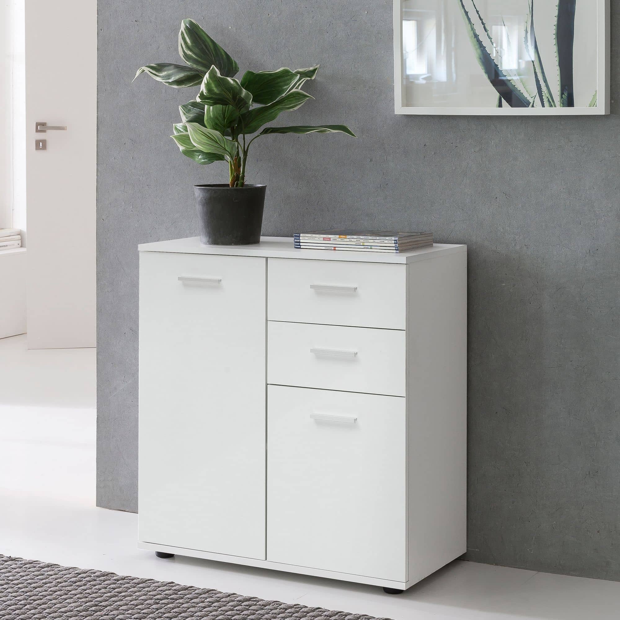 45897-WOHNLING-Sideboard-SVENJA-Kommode-Weiss-WL5-2CyB2rE1Hi9w6I Kommode mit Türen & Schubladen 71x78x35,5cm Schrank Holz Weiß
