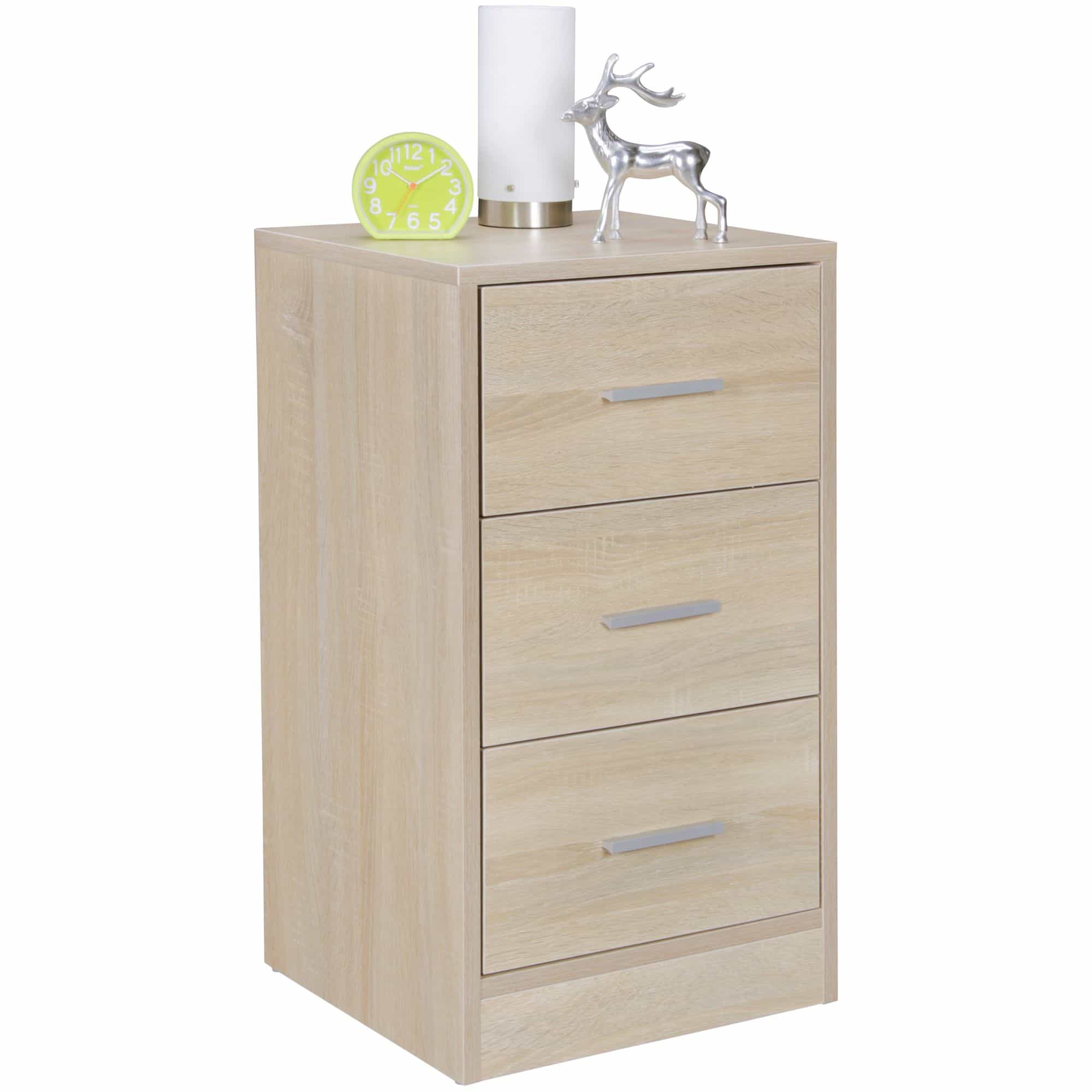 44685-WOHNLING-Nachtkonsole-OLAV-3-Schubladen-extrajNof4J1NgIuB5 Nachtkonsole FOGGIA Holz Nachttisch modern mit 3 Schubladen sonoma