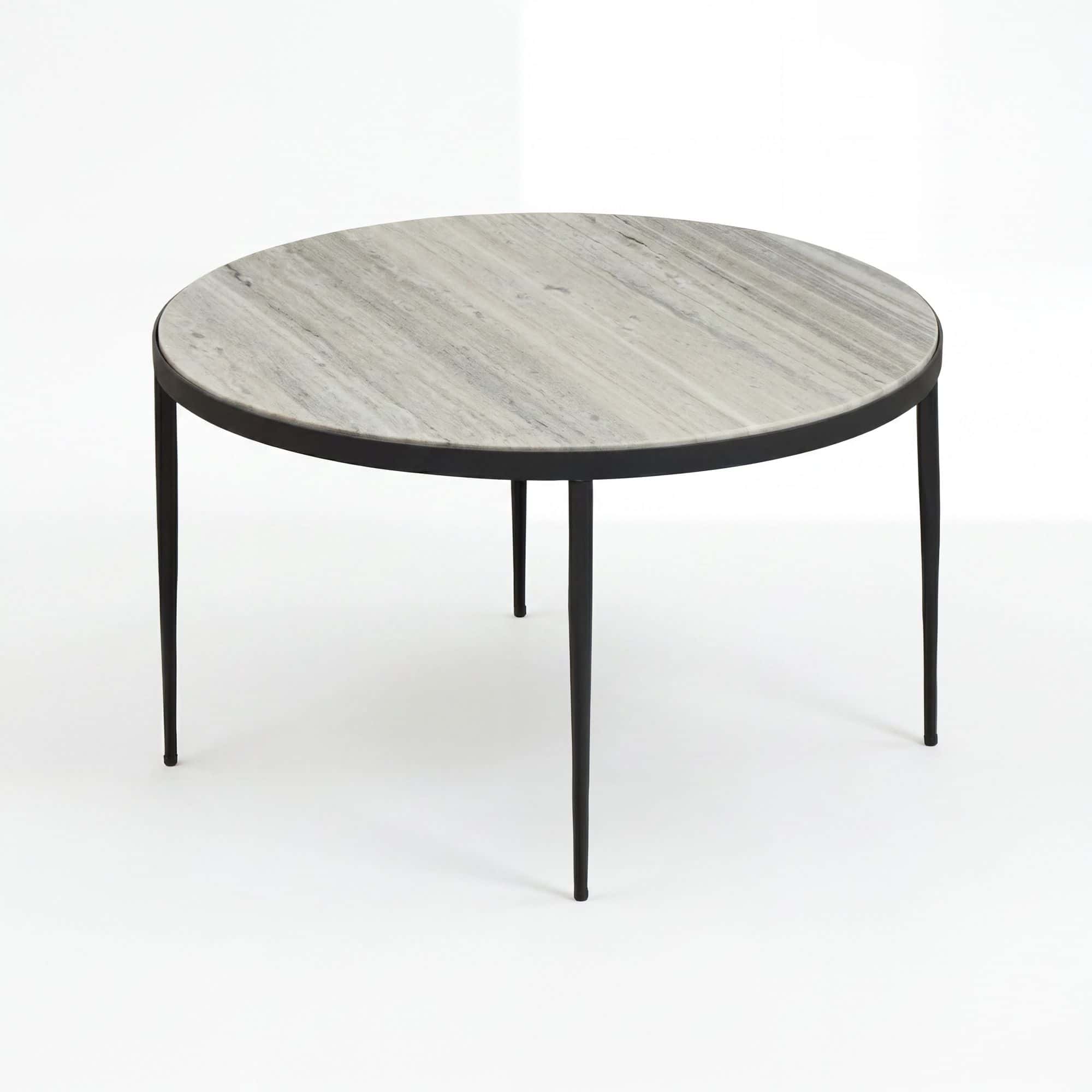 Couchtisch Metall mit weißer Toronto Marmor Tischplatte 70cm rund - Runder Wohnzimmertisch Design Loungetisch - Eleganter Sofatisch - Moderner Beistelltisch Handmade Couchtisch Metall mit weißer Toronto Marmor Tischplatte 70cm rund - Runder Wohnzimmertisch Design Loungetisch - Eleganter Sofatisch - Moderner Beistelltisch Handmade