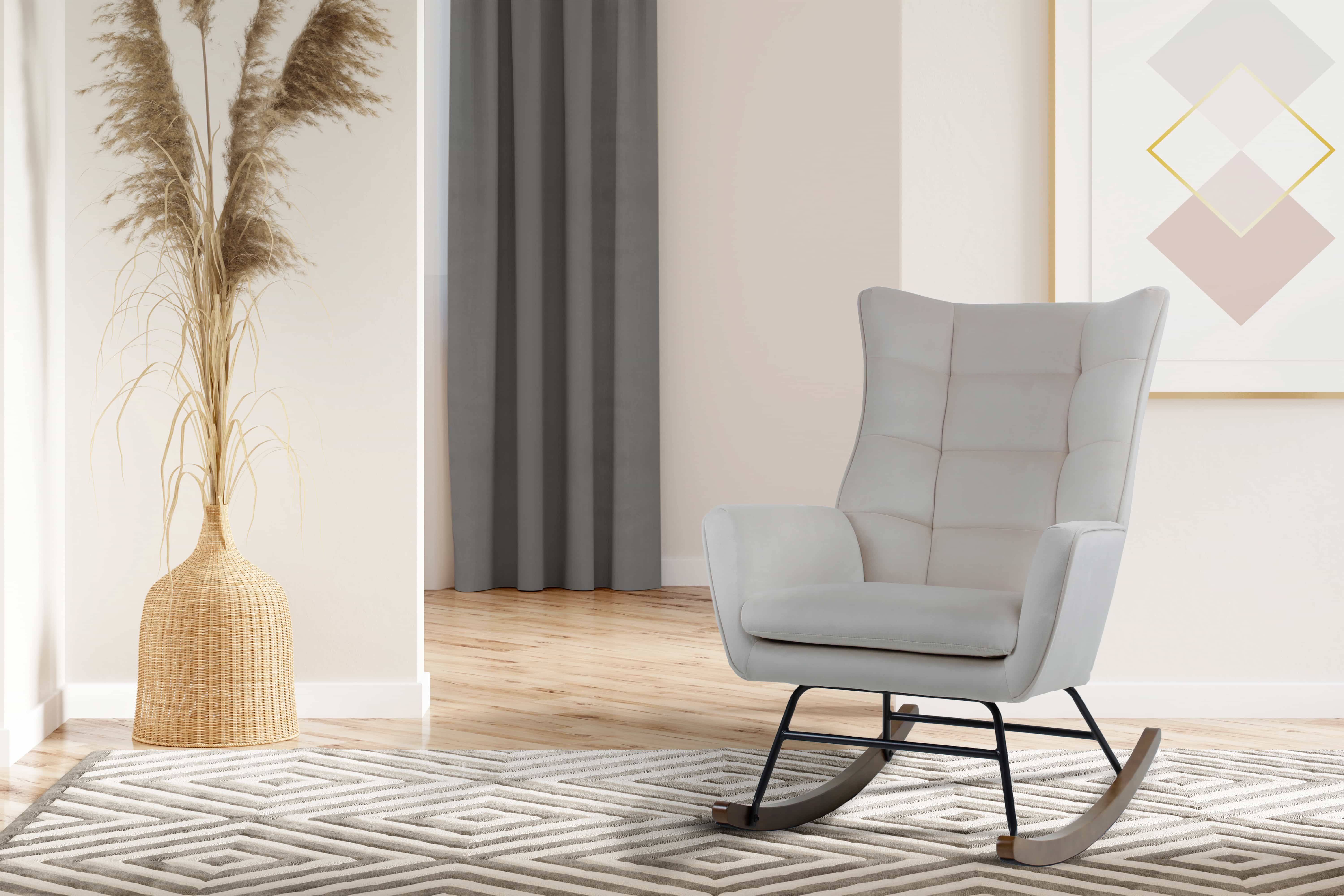 Schaukelstuhl Bryana 125 – Taupe-Beige 68×97×88 cm