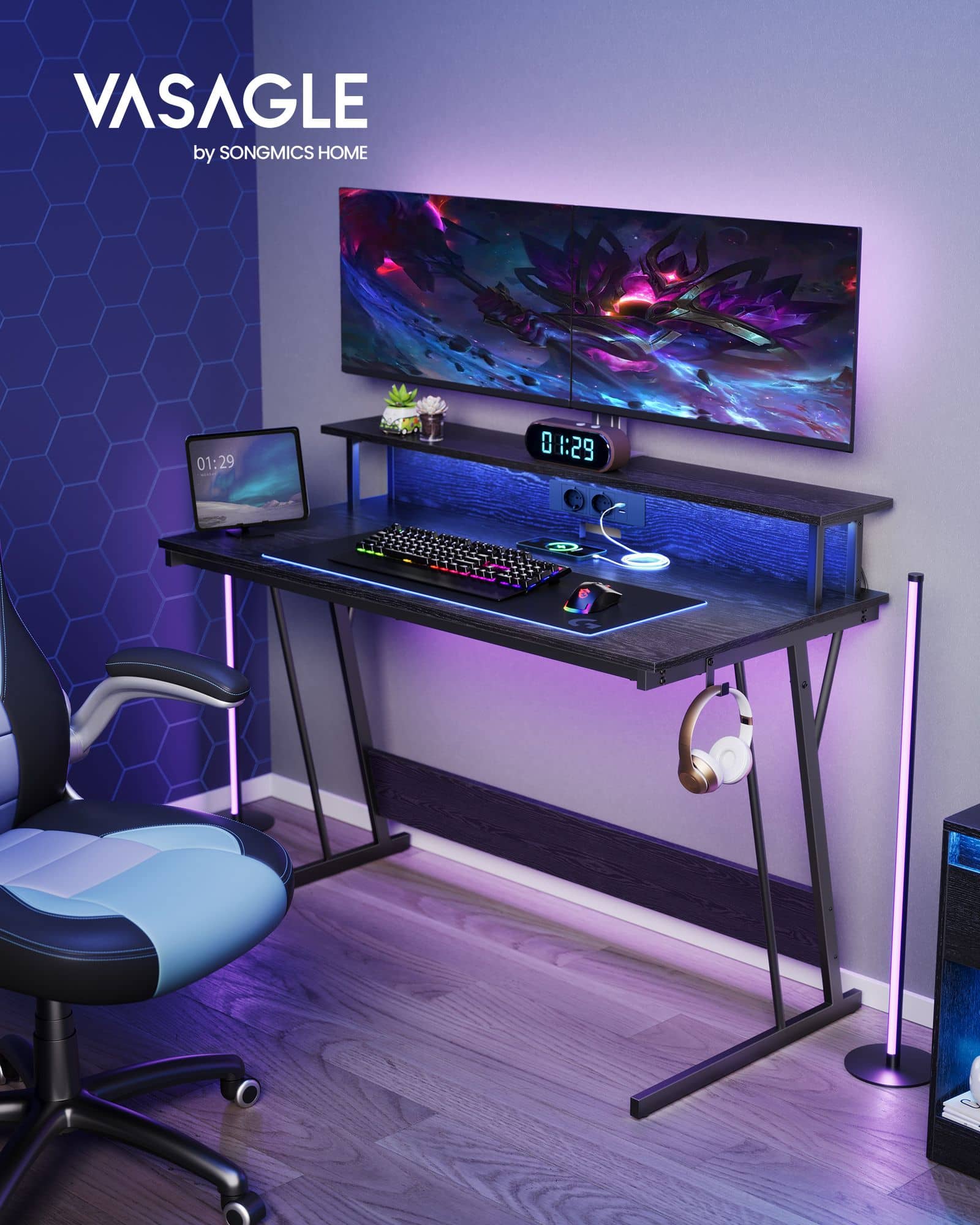 Gaming-Tisch mit LED-Beleuchtung