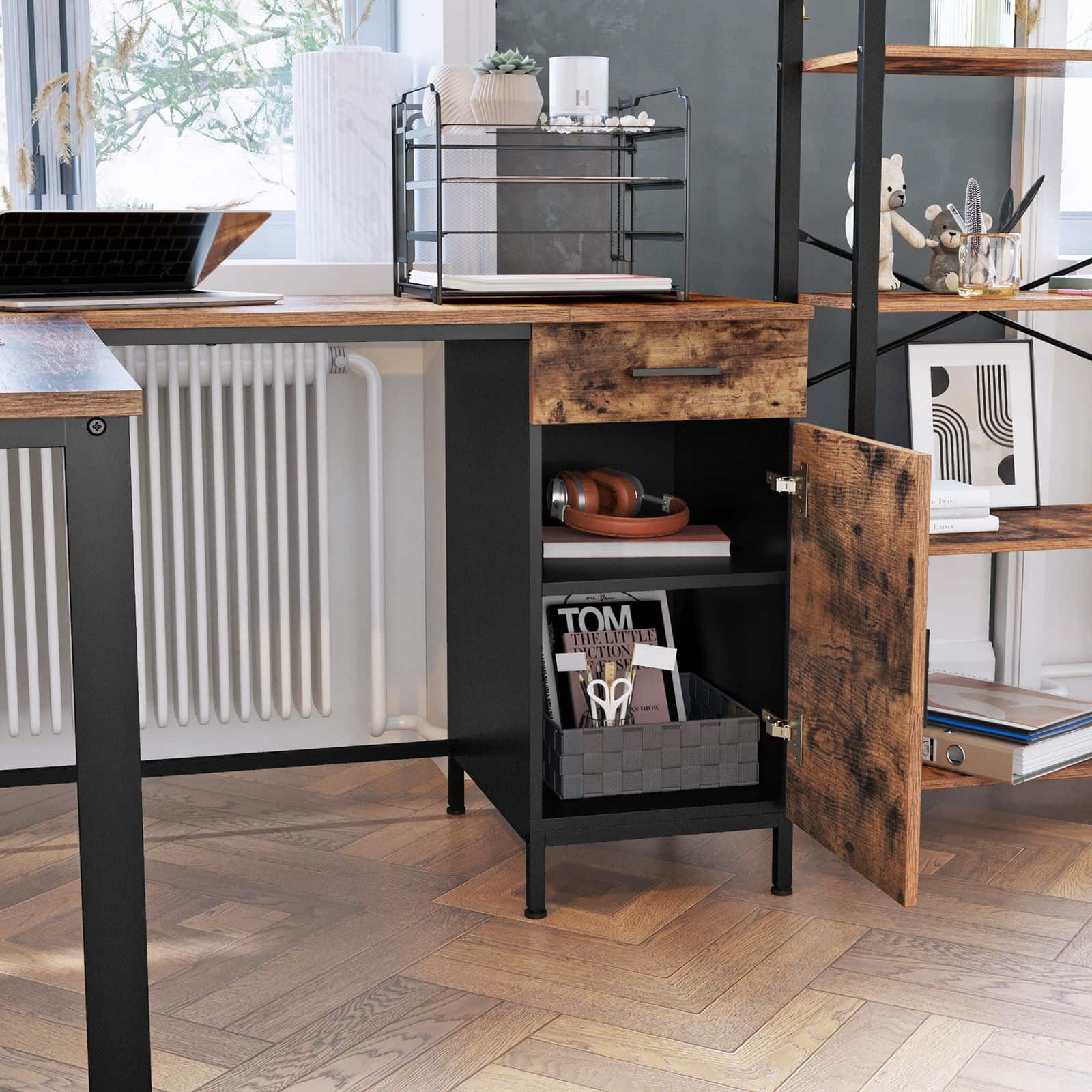 Buerotisch-mit-Schrank-LWD74X-5 Bürotisch mit Schrank