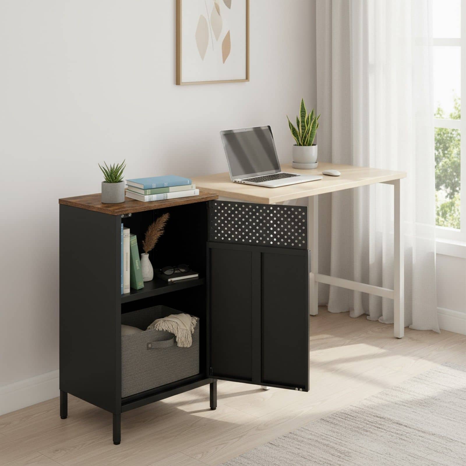 Metallschrank, Aufbewahrungsschrank für Büro, Magnetverschluss Metallschrank, Aufbewahrungsschrank für Büro, Magnetverschluss