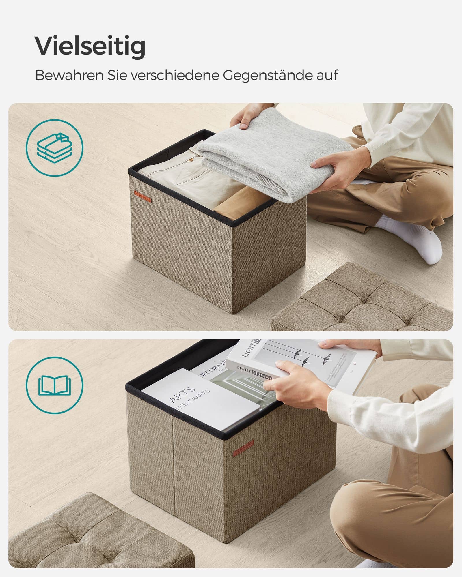Sitzbank mit Stauraum helltaupe-LSF102K01 Sitzbank mit Stauraum helltaupe-LSF102K01