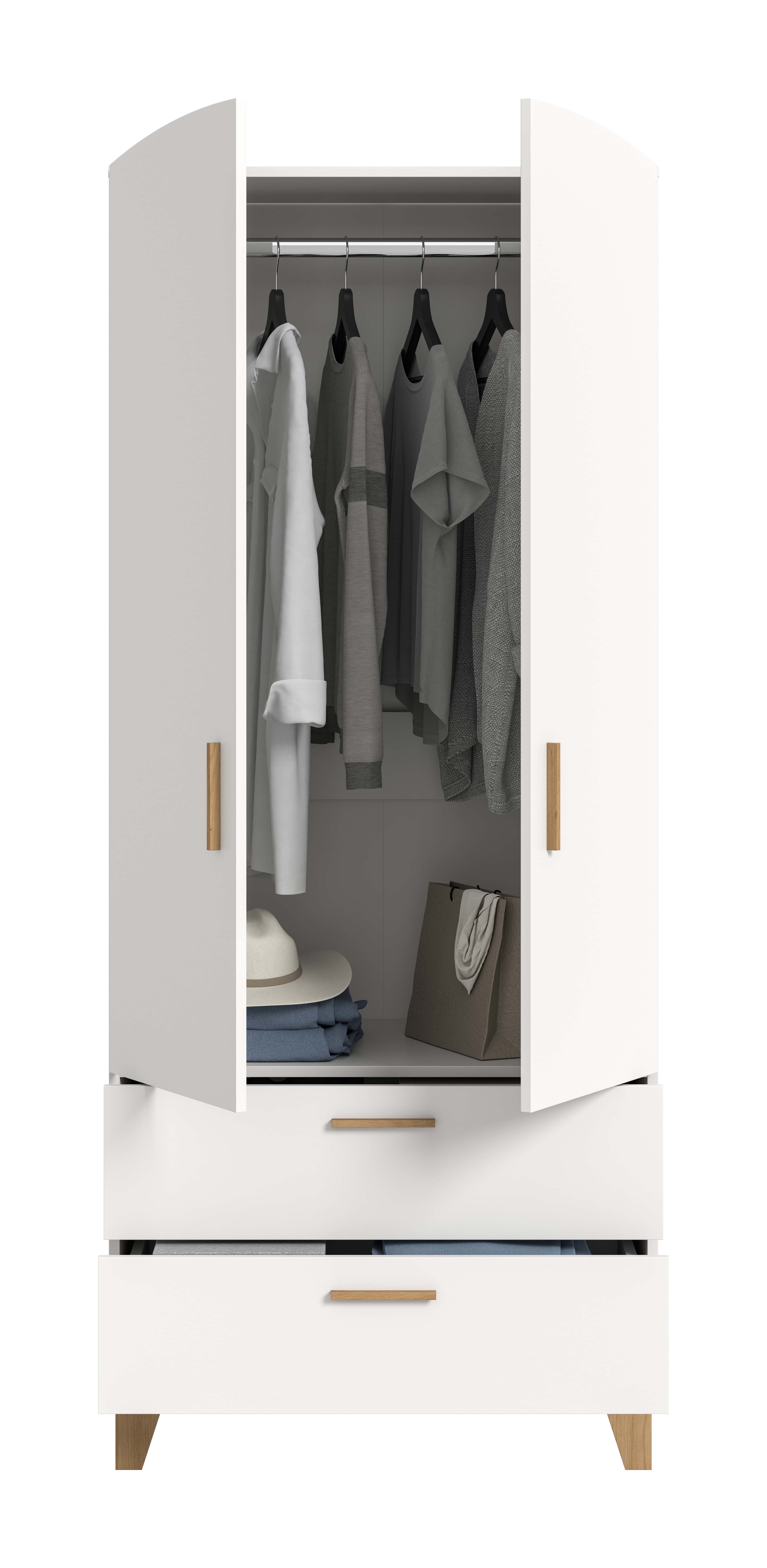 Stella Kleiderschrank 2-türig
