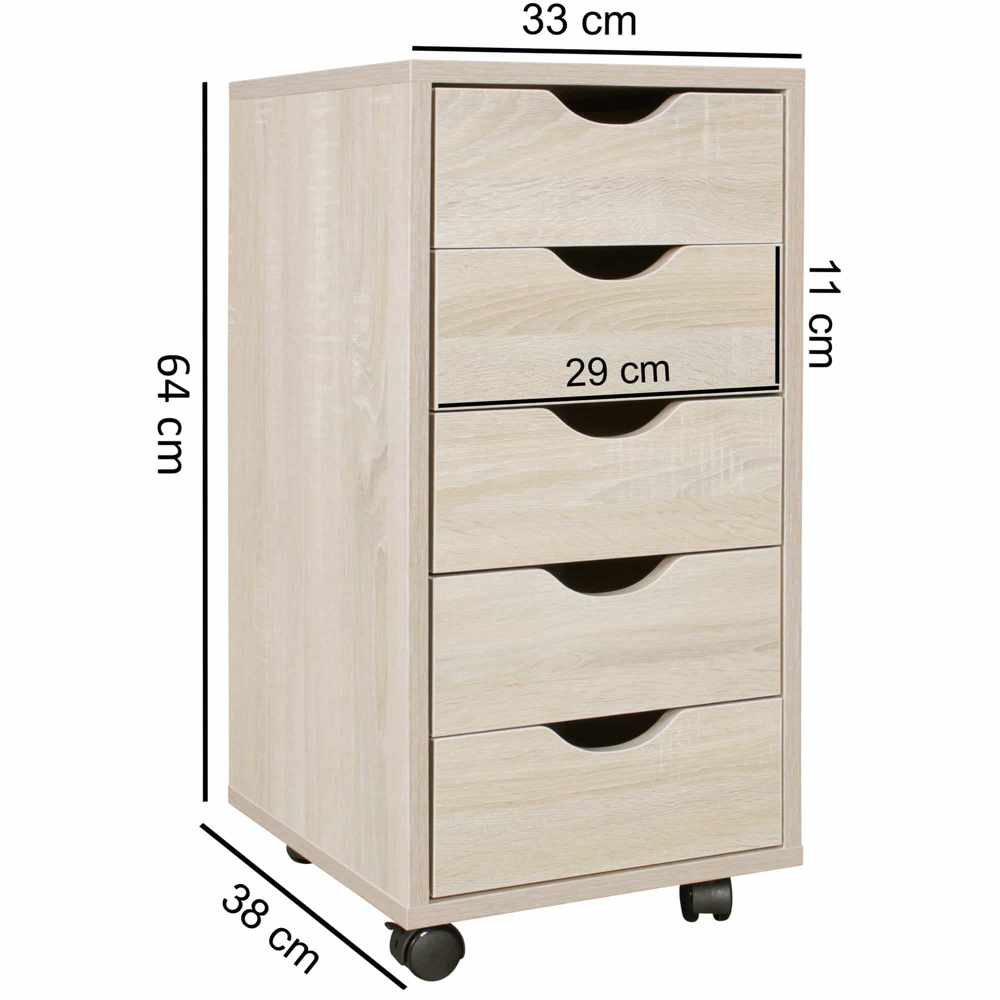44714-WOHNLING-Rollcontainer-MINA-33-x-64-x-38-cm-MDF-Holz-5-Schubladen-sonoma-Moderner-Schubladencontainer-mit-Rollen-Standcontainer-Buerocontainer-rollcontainer-schubladencontainZy5r4odyhiHR8 Rollcontainer 33 x 64 x 38 cm MDF-Holz 5 Schubladen sonoma